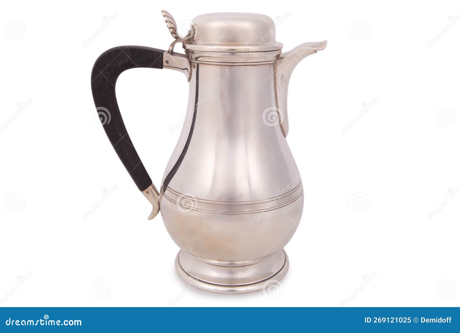 Antique metal pitcher stock image. Image of closeup 269121025