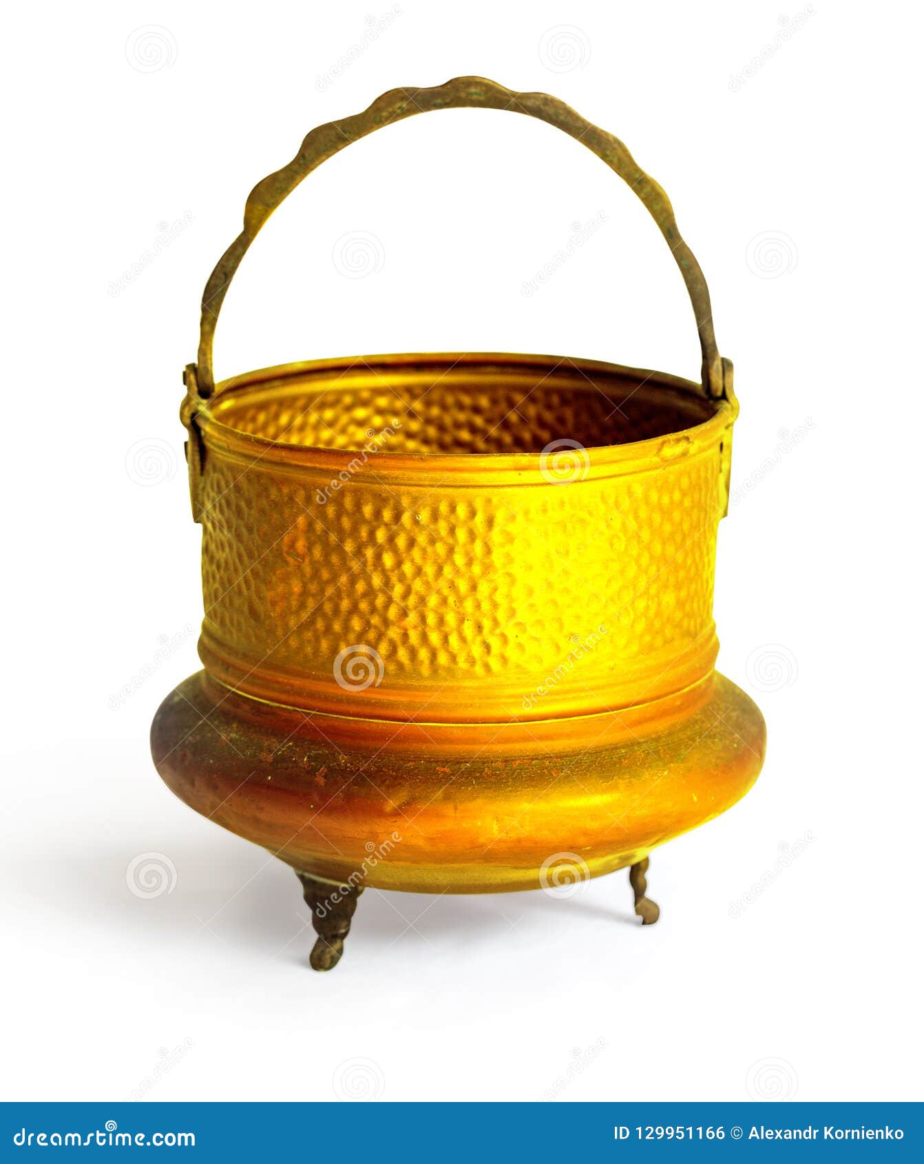 Antique open golden pot  stock photo Image of isolated 