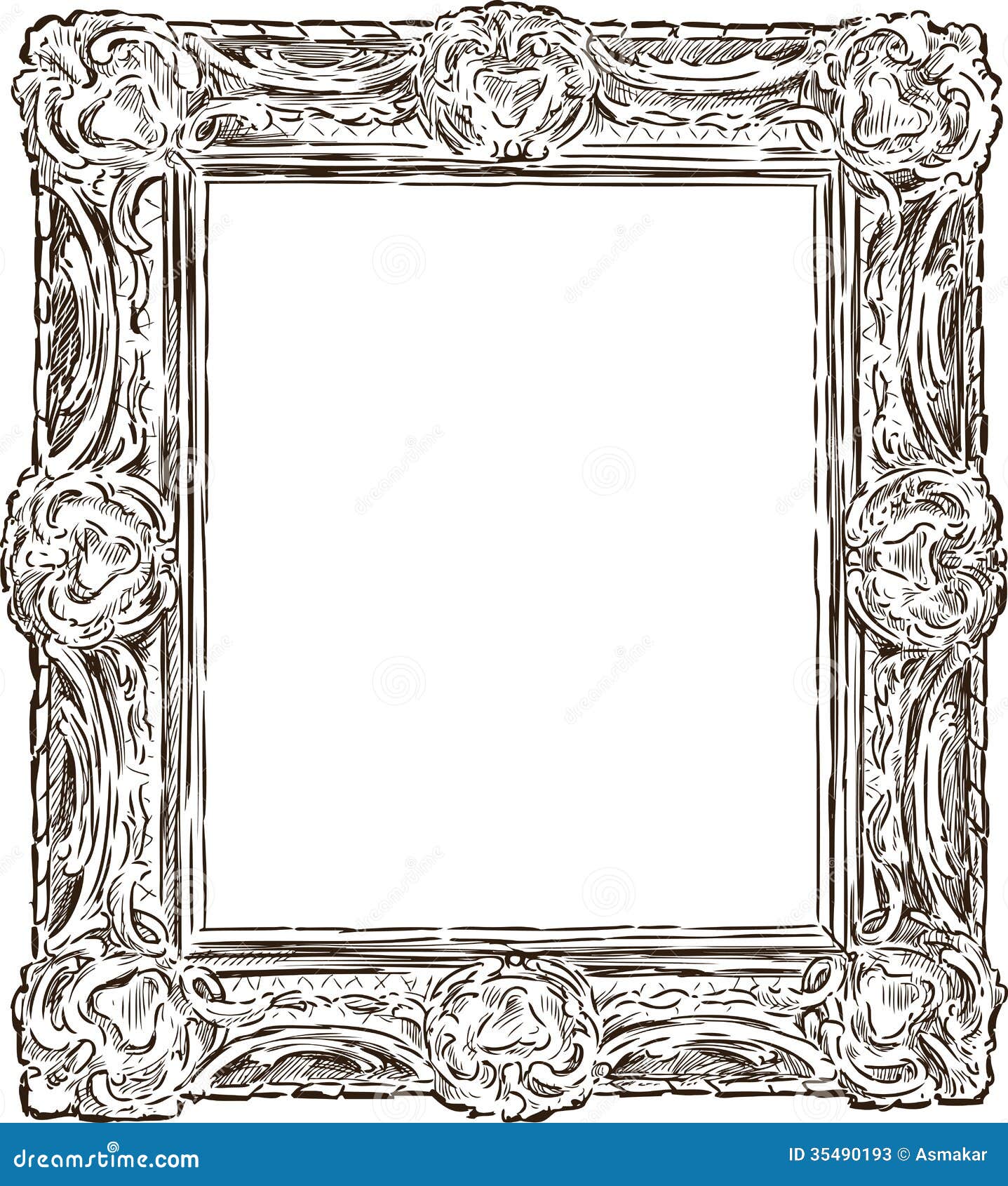 Antique ornate frame stock vector. Illustration of decor - 35490193