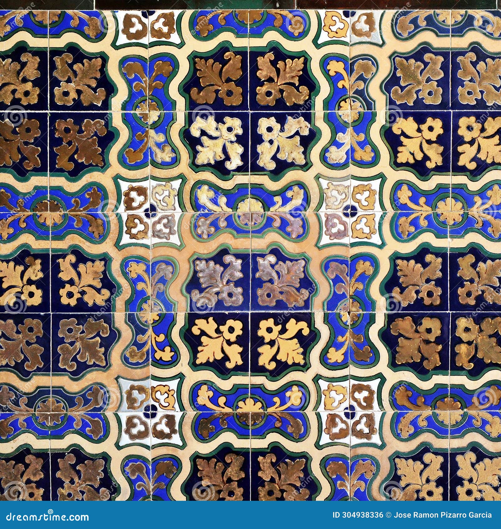 antique pattern tiles made in seville in moorish style. spanish azulejos. triana azulejos.