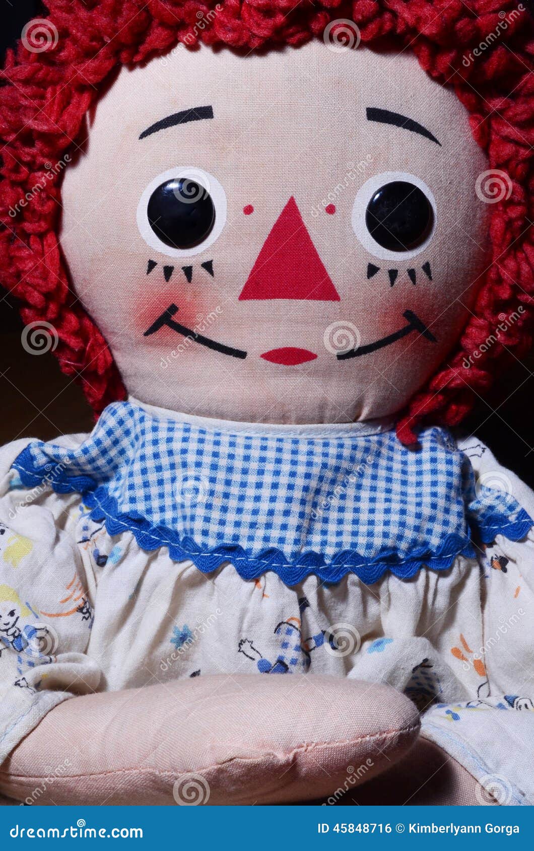 Raggedy an Doli Real Annabelle Antigo Desenho Ilustração Stock