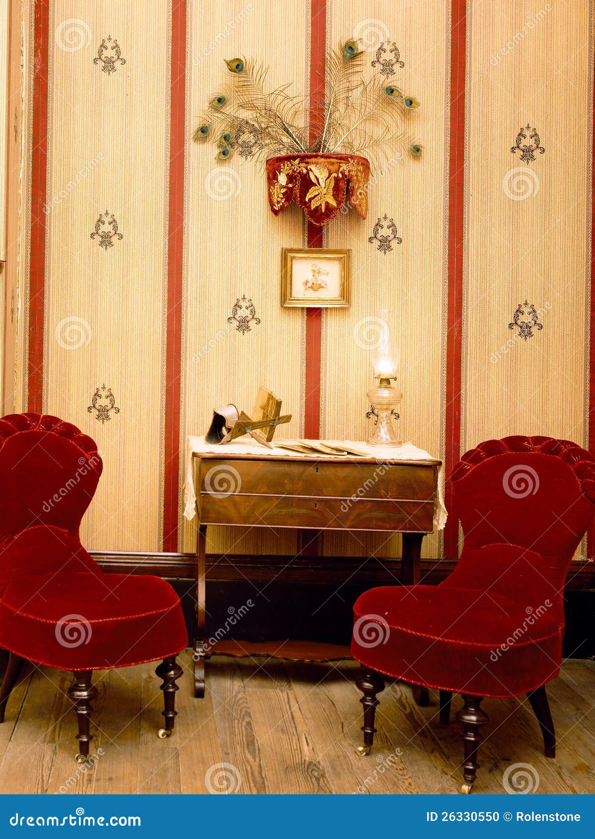 Antique Red Velvet Chairs stock photo. Image of backdrop 26330550