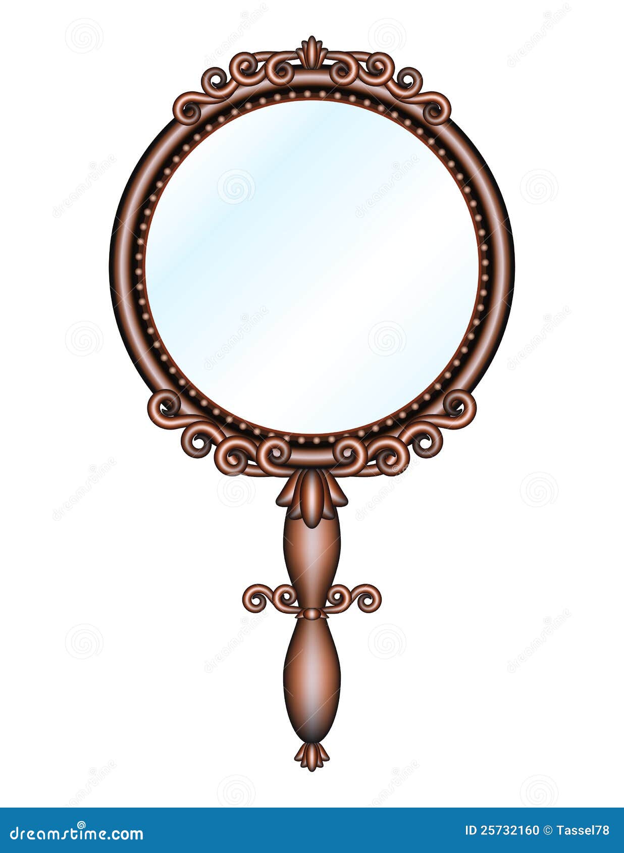 Antique Retro Handheld Mirror Stock Vector Illustration of cutout