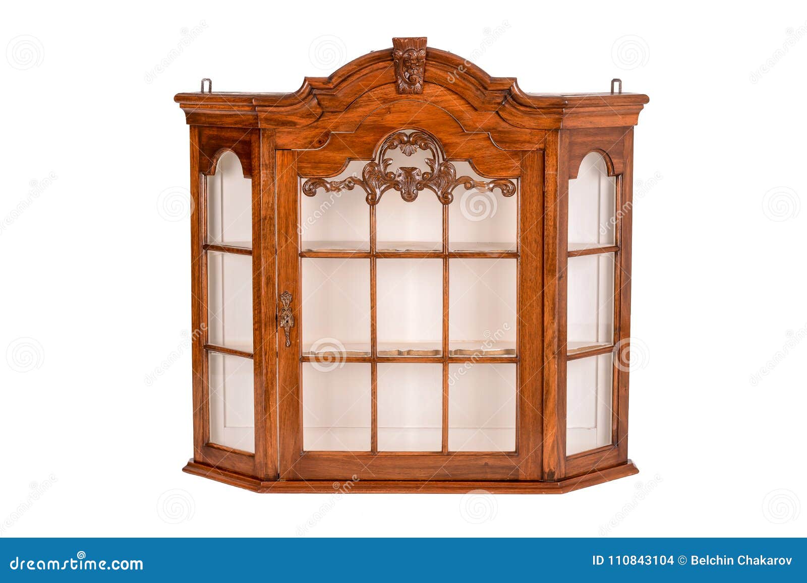 Glass Antique Display Cabinet Stock Photo Image Of White Retro