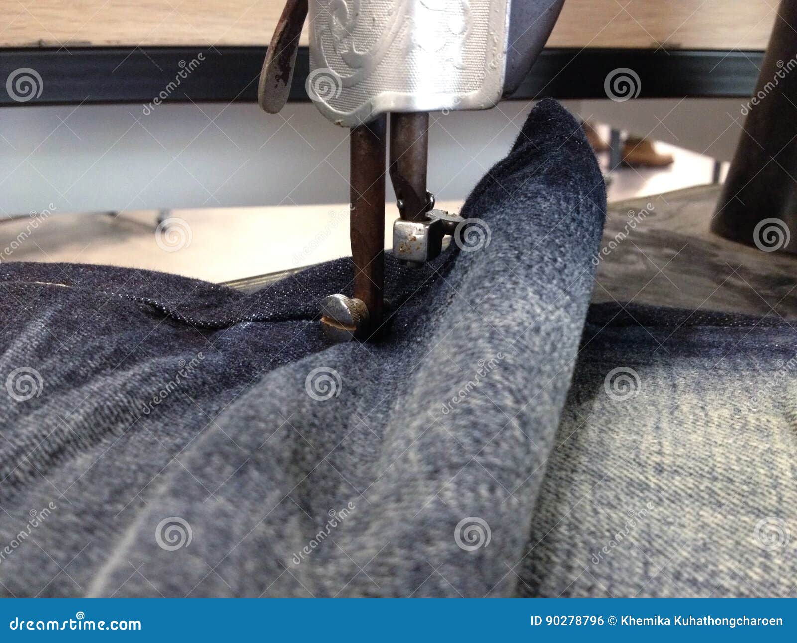 Antique Sewing Machine and Jeans Stock Photo Image of craft, antique