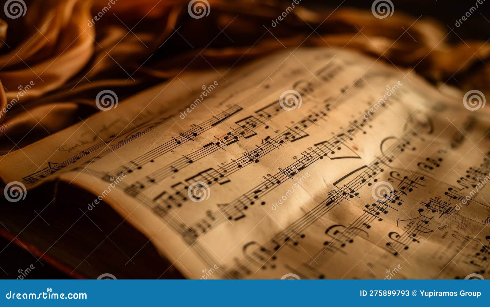 Antique Sheet Music, Old Fashioned Book, Classical Grunge Generated by AI Stock Image Image of