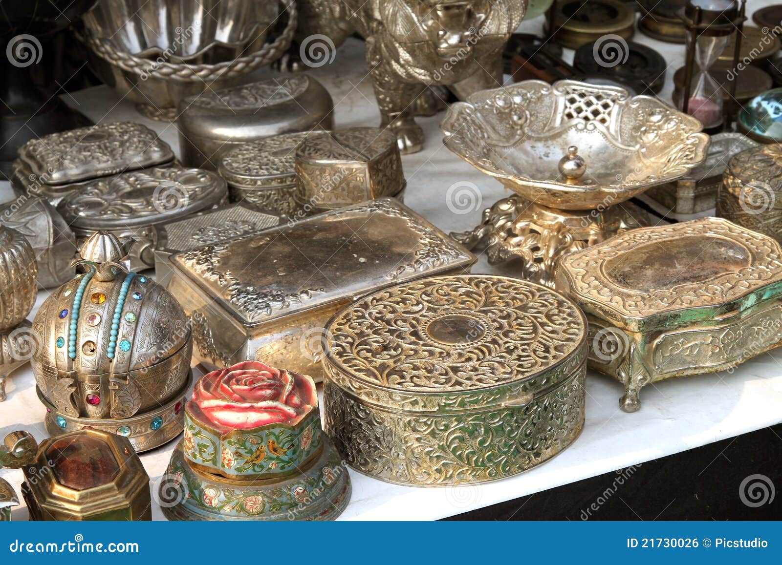 Antique Silver Containers Royalty Free Stock Image Image 21730026