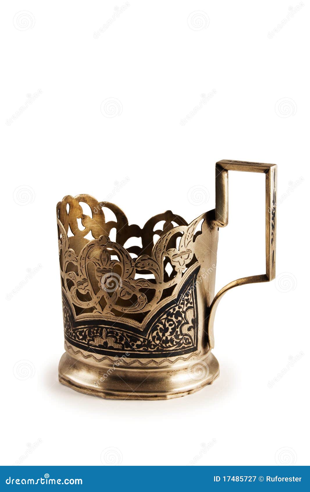 Antique Silver Glass Holder Stock Image Image of close, national