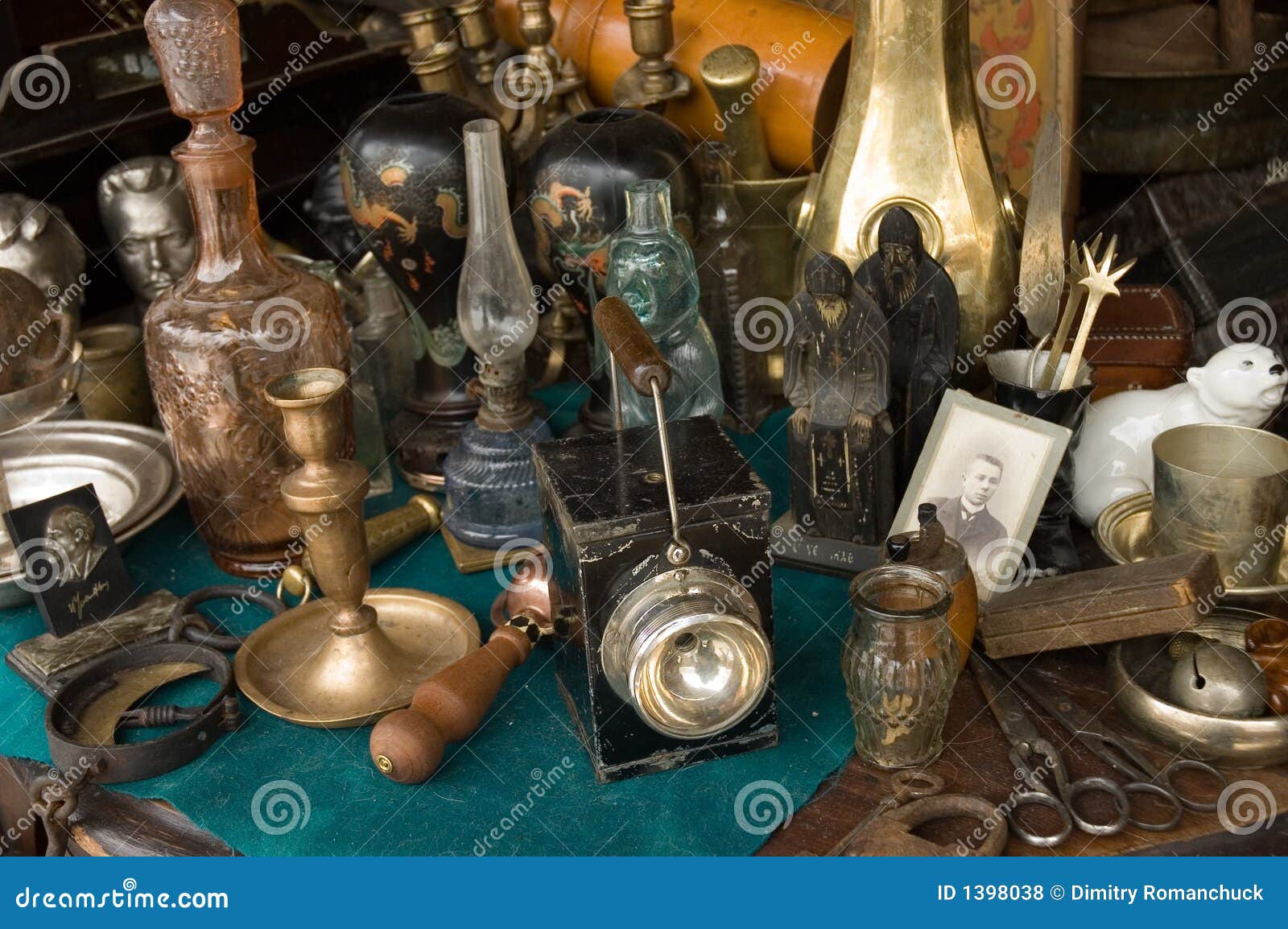 Antique stuff stock photo. Image of metal, stand, flea - 1398038