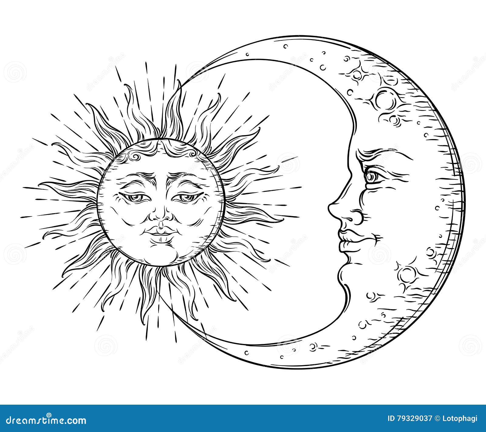 Celestial Sun Moon Lineart, Outline, Tattoo, Stencil, Drawing, Design,  Sketch, Illustration, Art, Tattoo Artist, Artist 