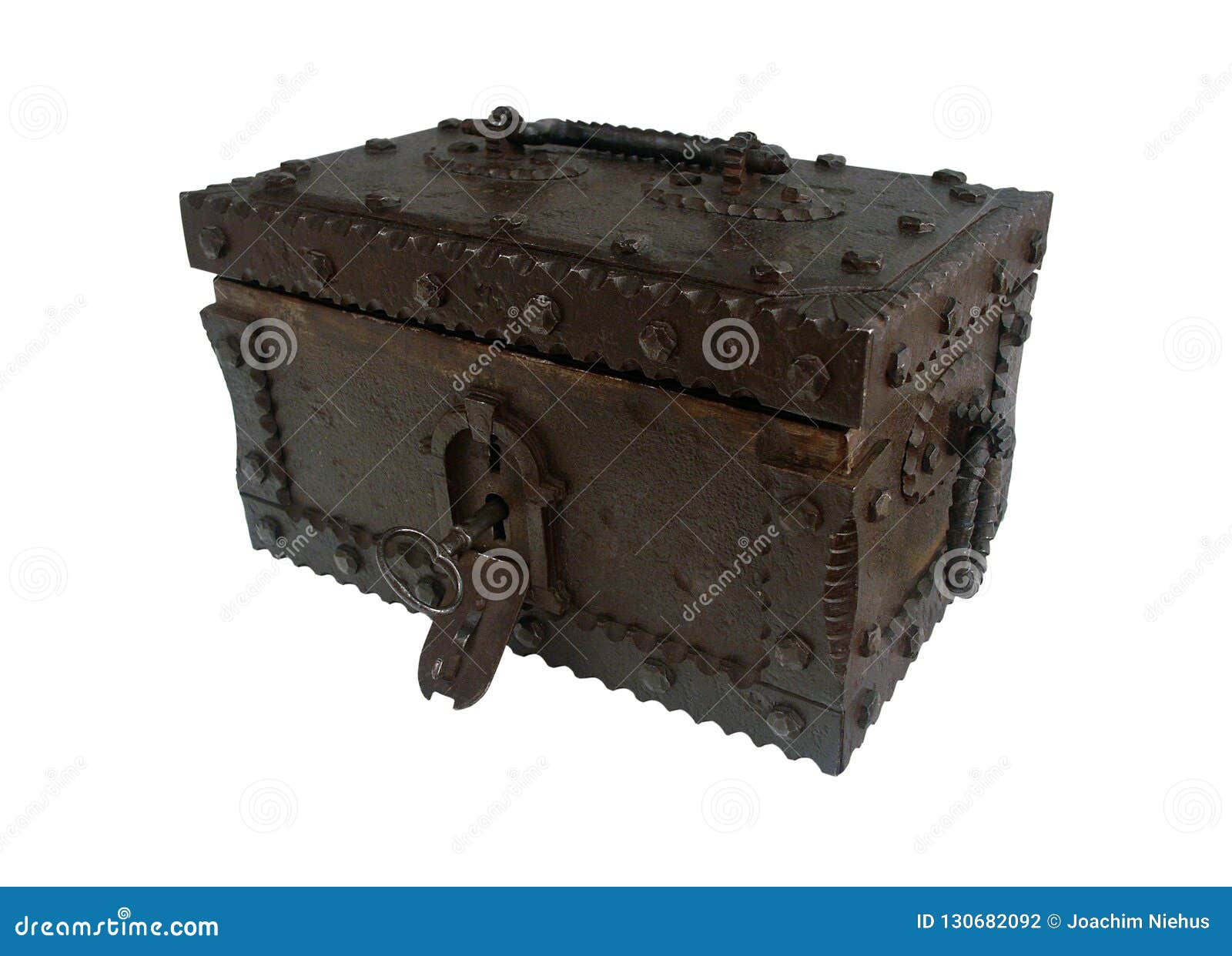 Antique Style Treasure Chest on White. Stock Photo Image of storage