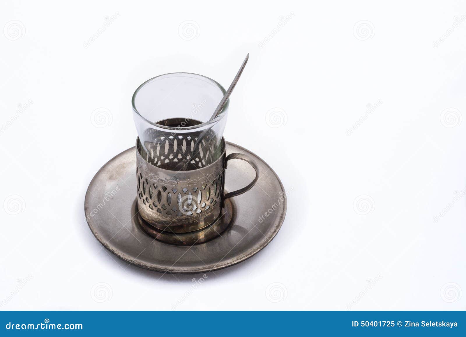 Antique Tea Glass Cup Holder Stock Image Image of white, silver 50401725