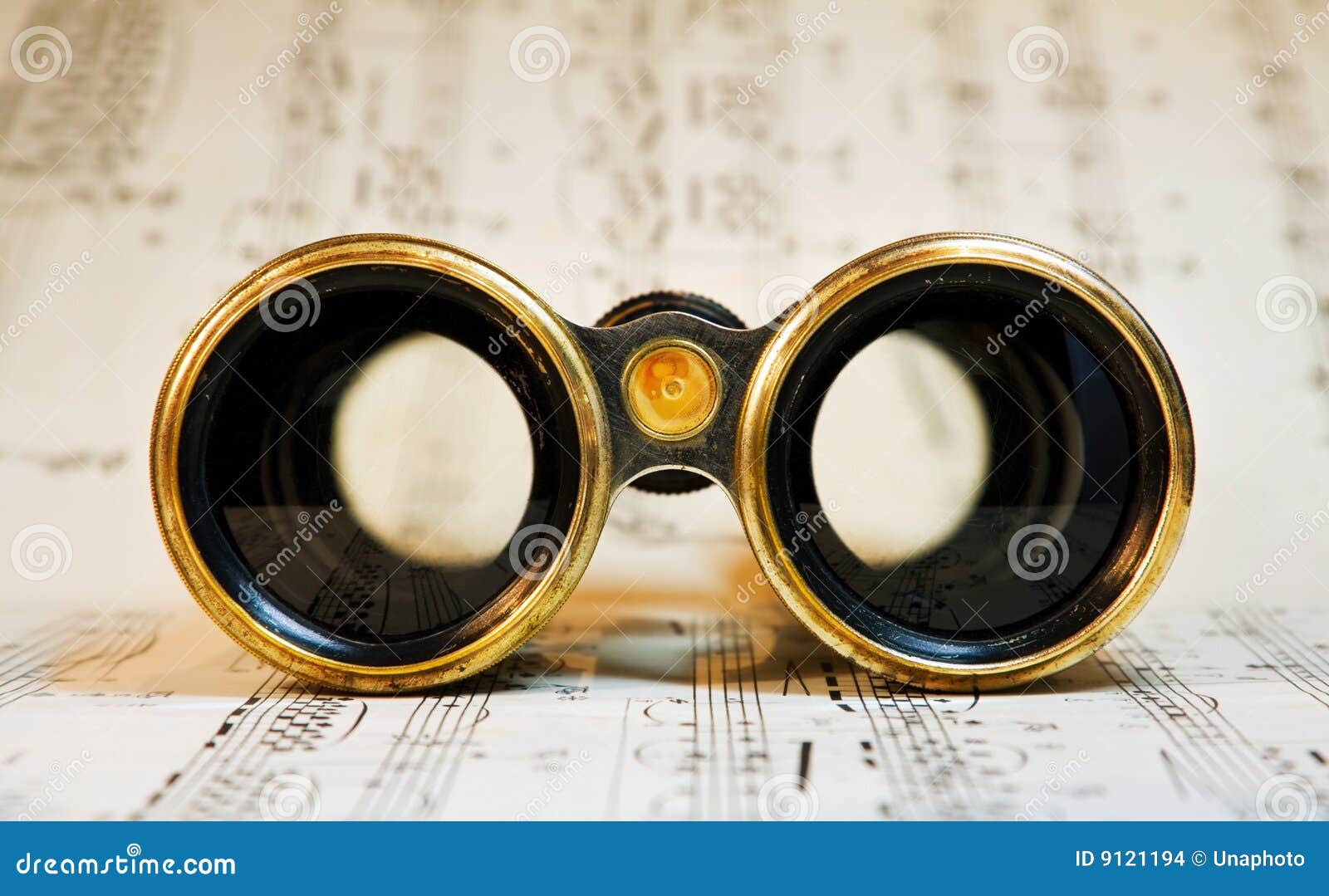 Antique Theater Binoculars Over Classical Music Stock Photo Image of