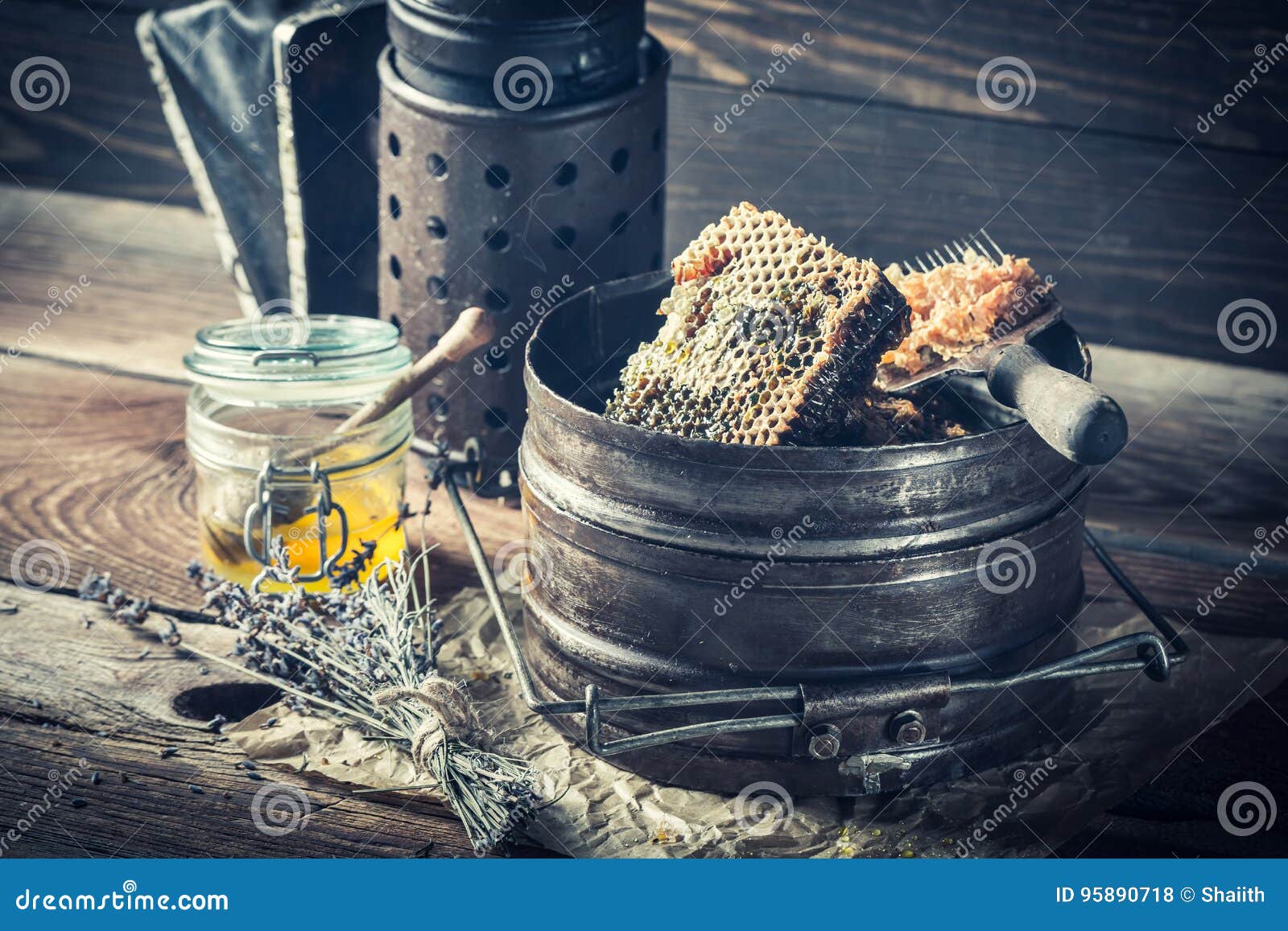 Antique Tools for Beekeeping in Rustic Wooden Stock Photo Image of honey, nutrition