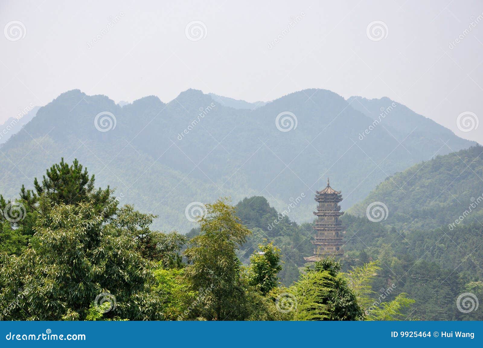 Antique Tower in Mountain Jiuhua China Stock Photo - Image of