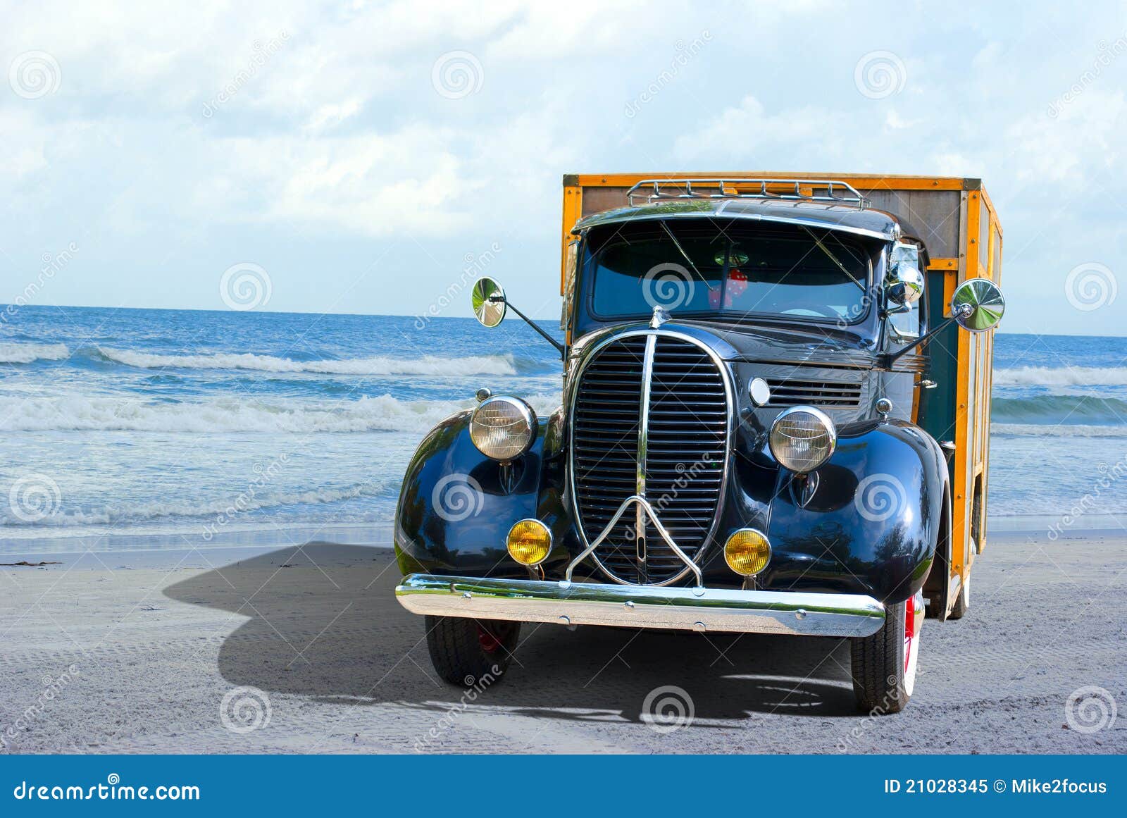 Antique truck at the beach stock image. Image of vehicle 21028345