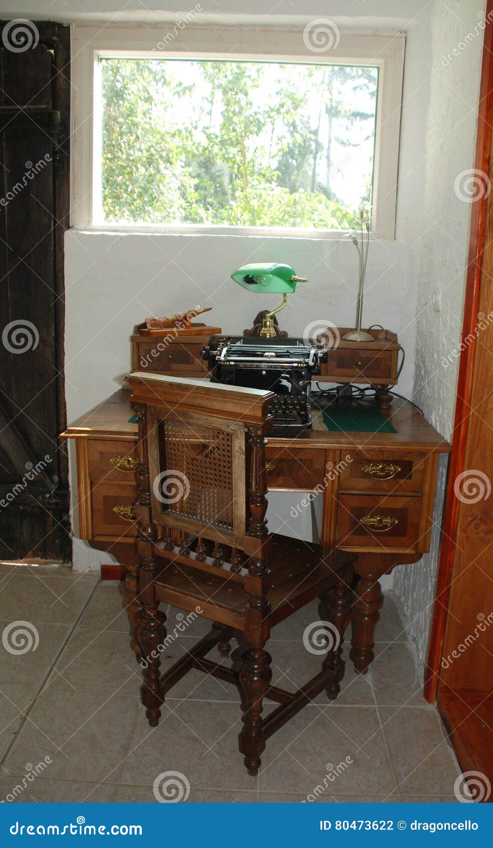 Antique Typewriter and Desk Stock Photo Image of houses, chairs 80473622
