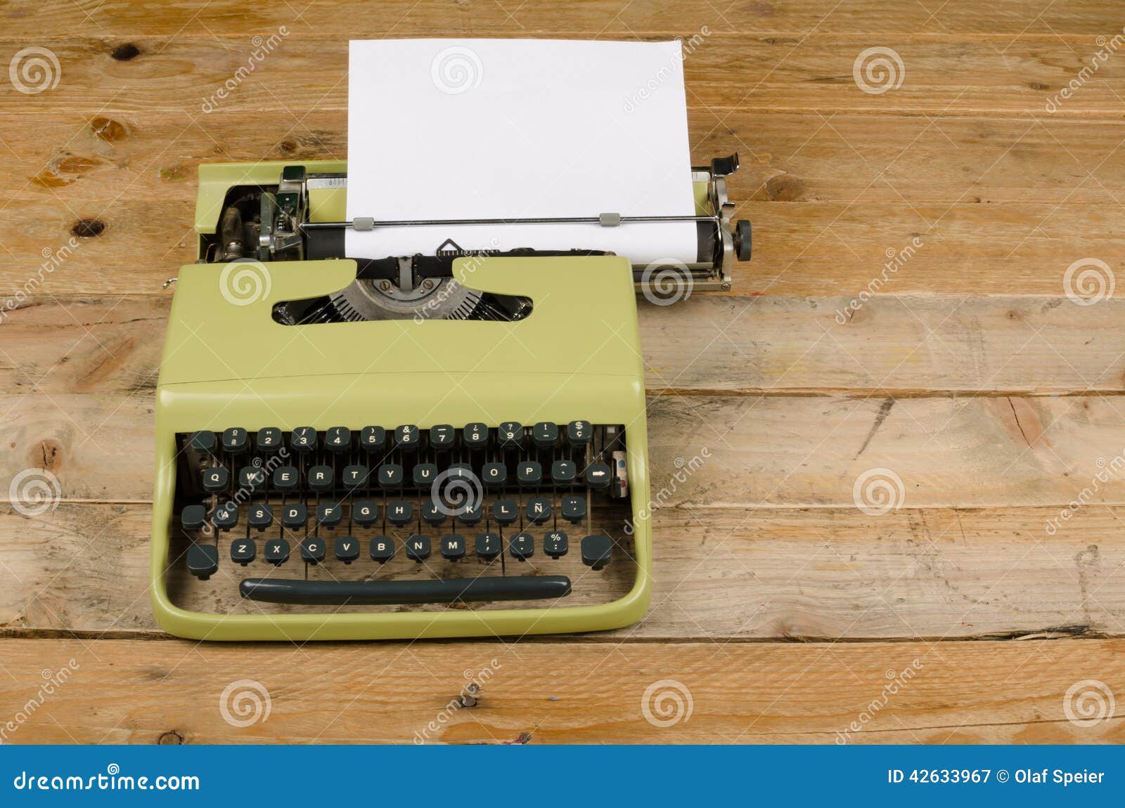 Antique Typewriter with Paper Stock Image Image of keyboard, oldfashioned 42633967