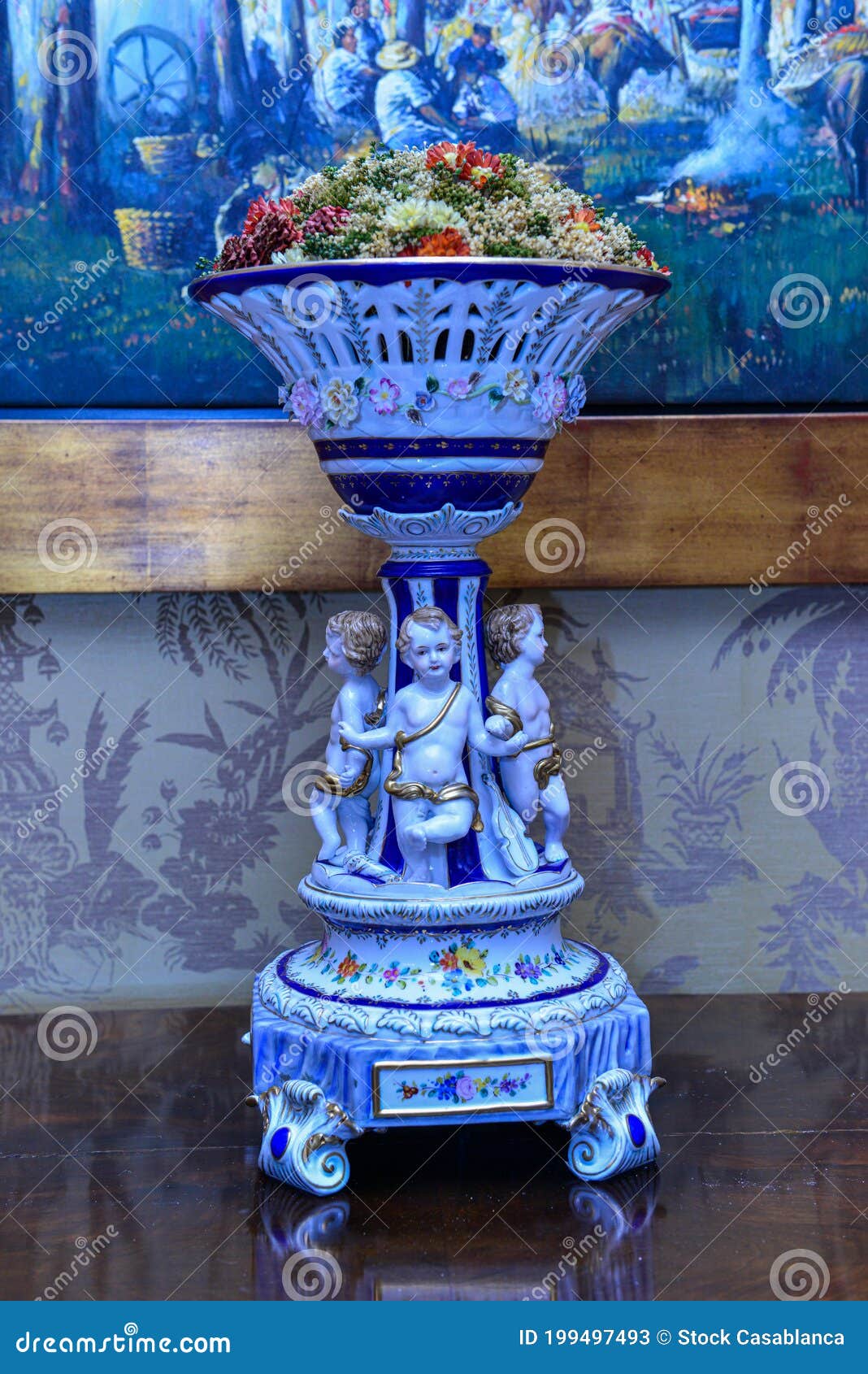 Antique Vase. with Bright Colors and Graphics from the Last Century