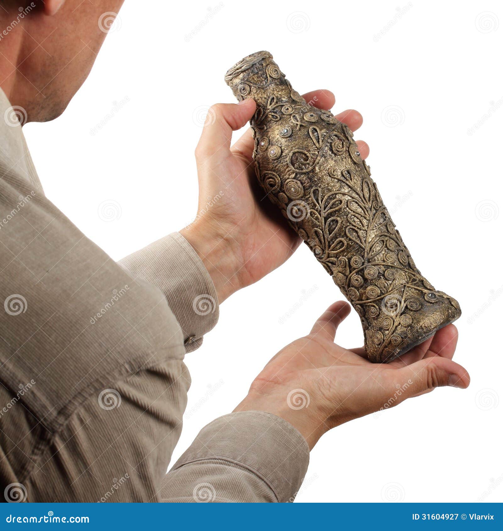 Antique vase in the hands stock image. Image of ancient 31604927