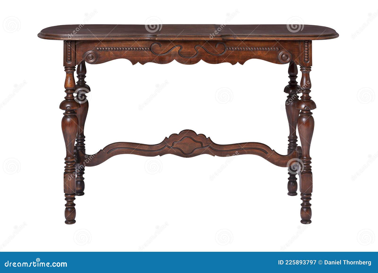 Antique Victorian Sofa Table Isolated on White Stock Image Image of