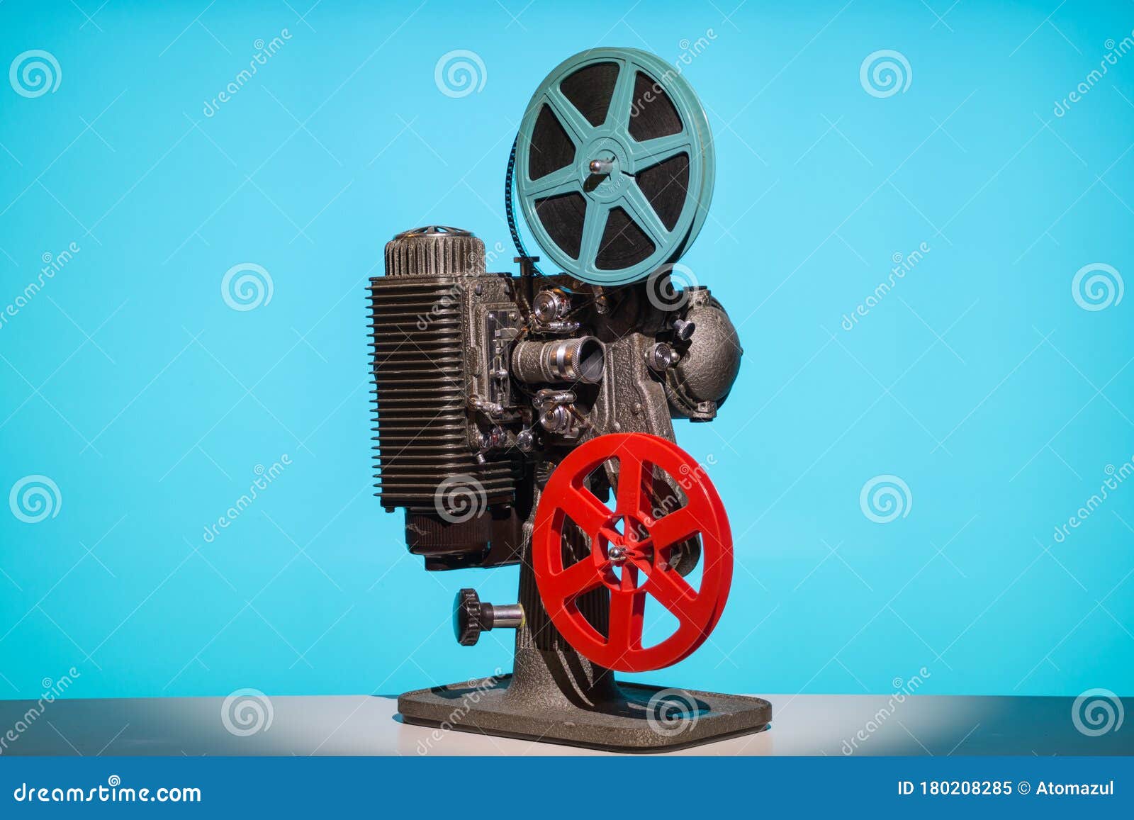 Antique Vintage 8mm Film Projector Blue Teal Background Stock Image - Image  of cinematography, 1940s: 180208285