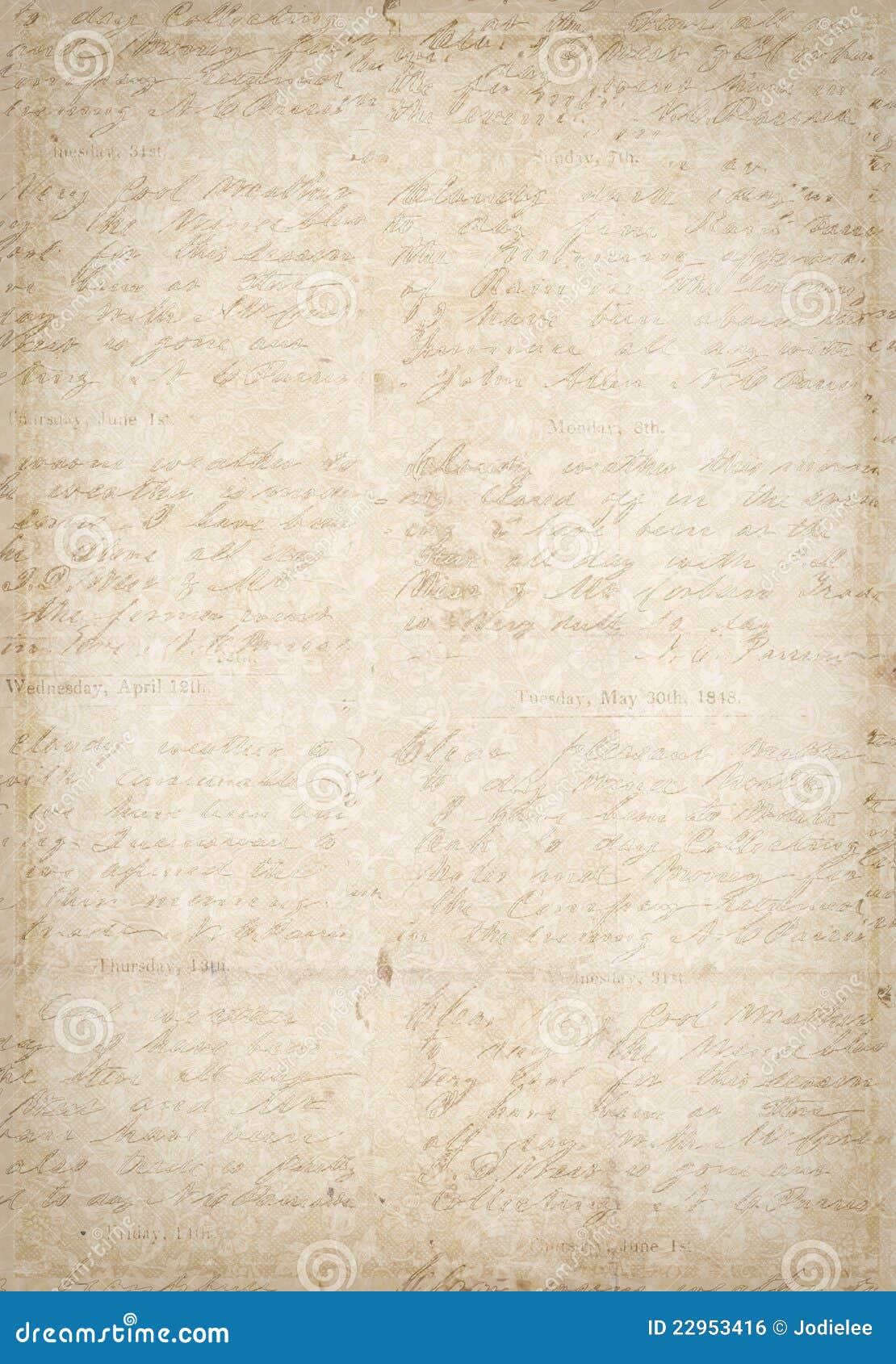 antique vintage textured paper with script