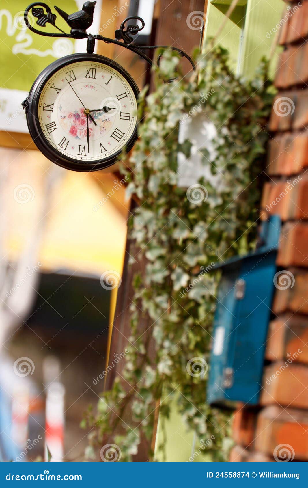 Antique Wallmounted Clock stock photo. Image of lifestyles 24558874