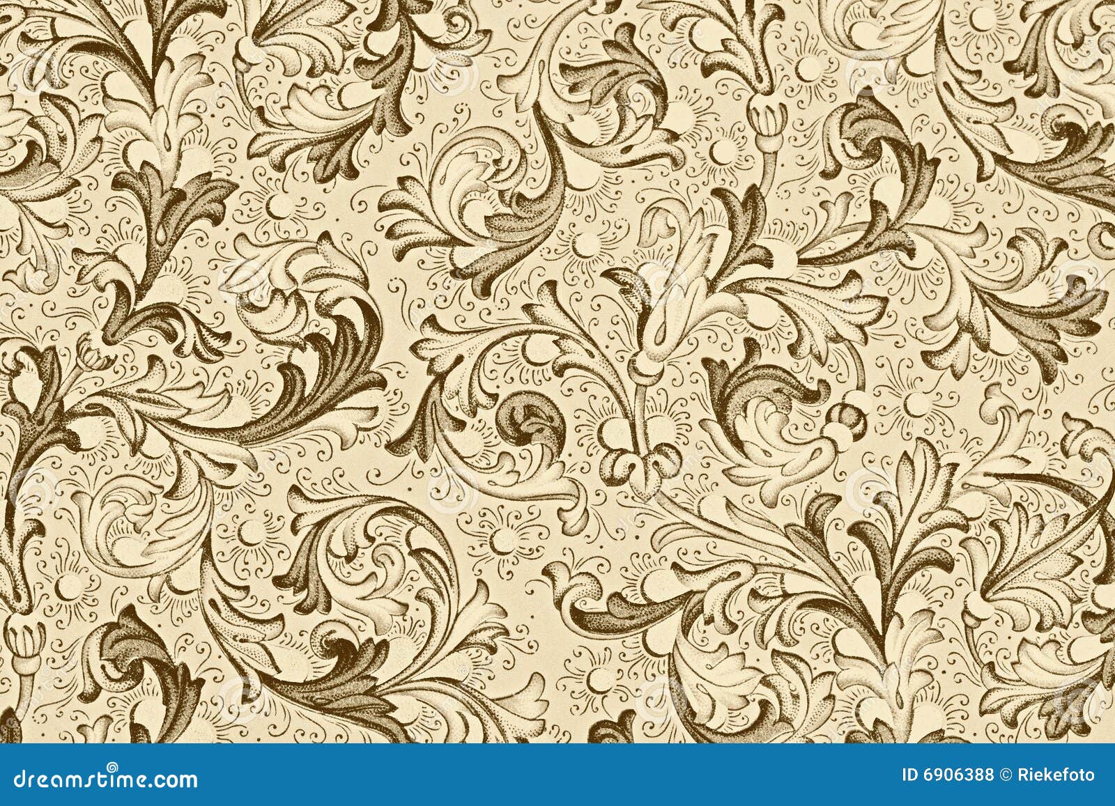 Antique Wallpaper with Floral Pattern Stock Illustration - Illustration of  century, 19th: 6906388