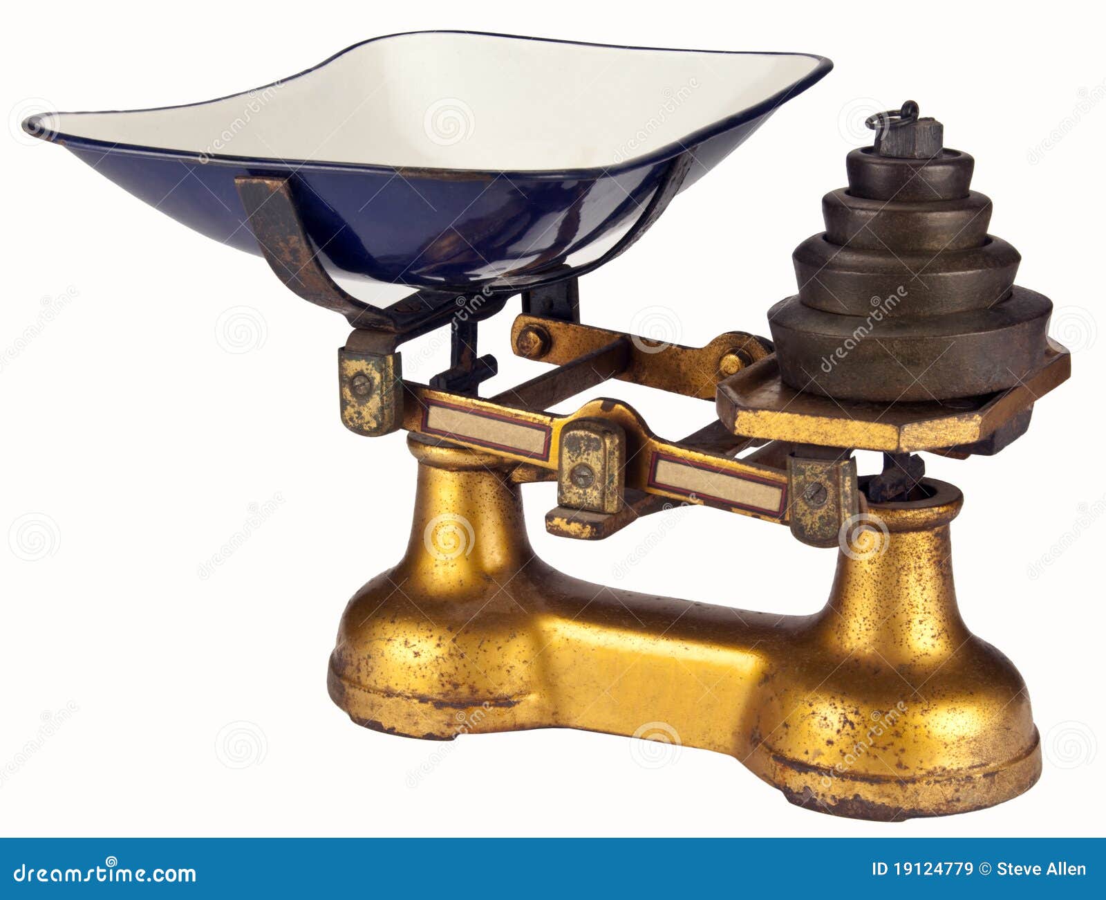 Antique Weigh And Measure Measuring Scale With Old Brass Trays Royalty