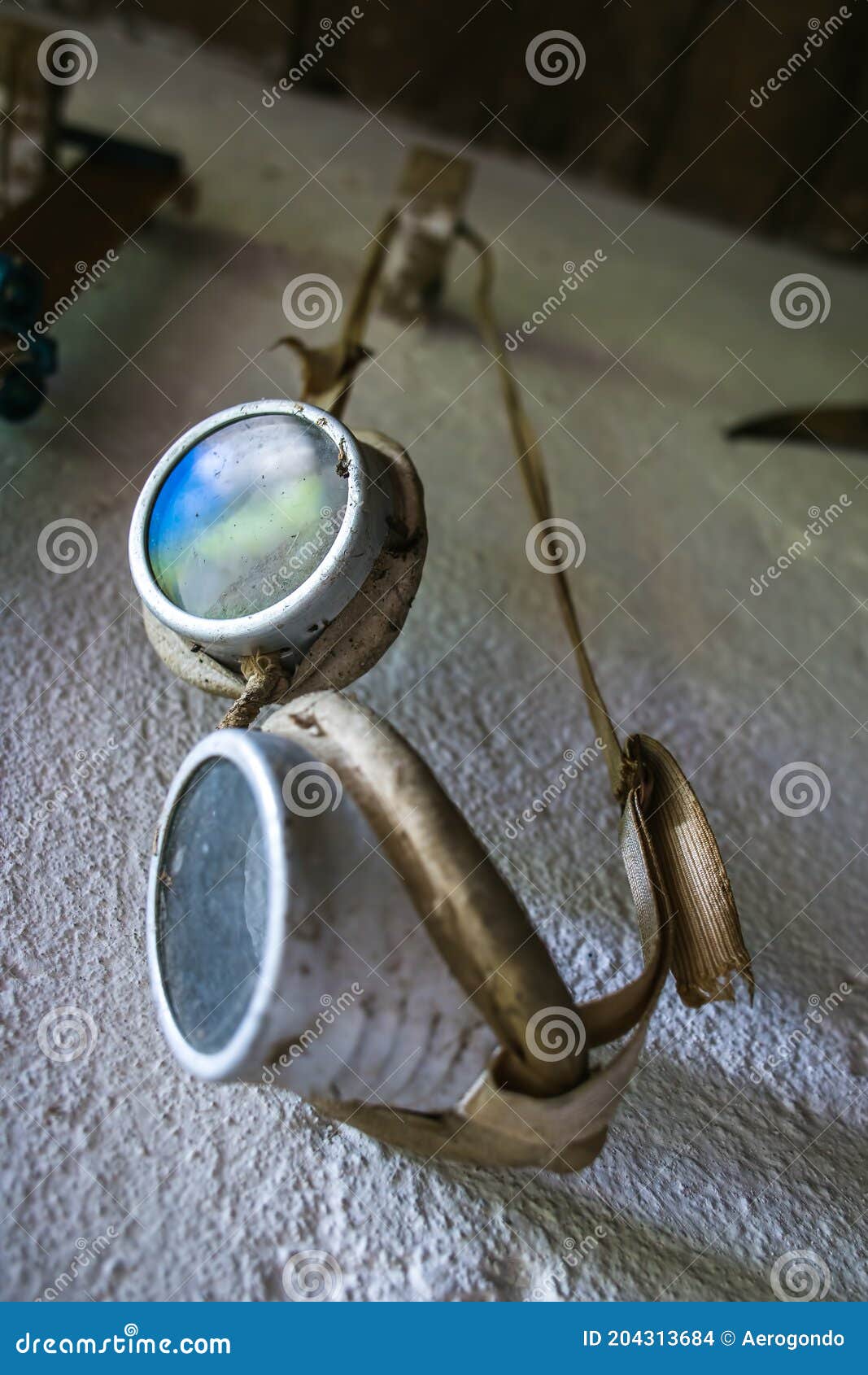 Antique Welding Goggles Hanging from a Wall Stock Photo Image of