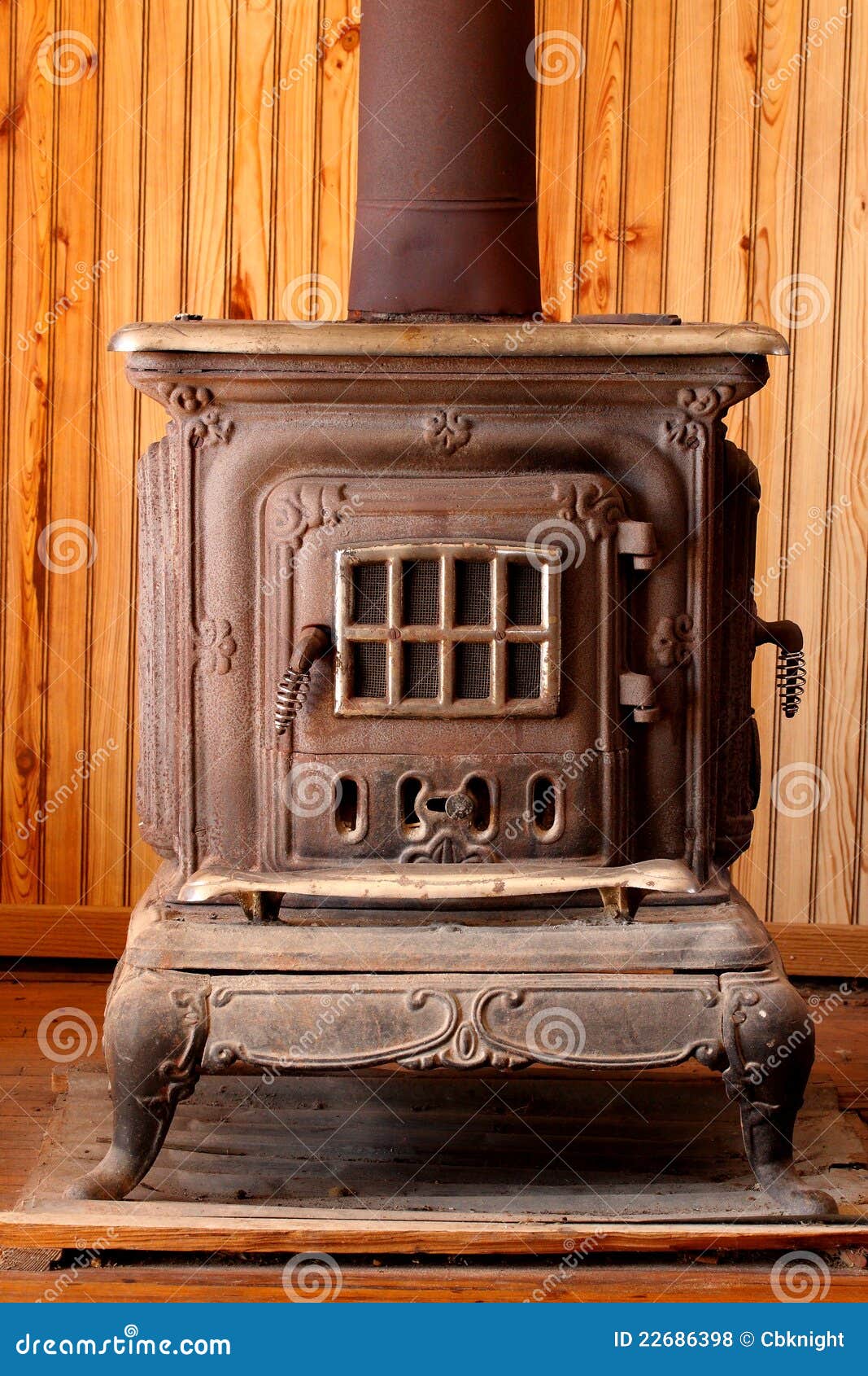 Cozy Fireplace With A Wood Burning Stove Stock Photo - Download