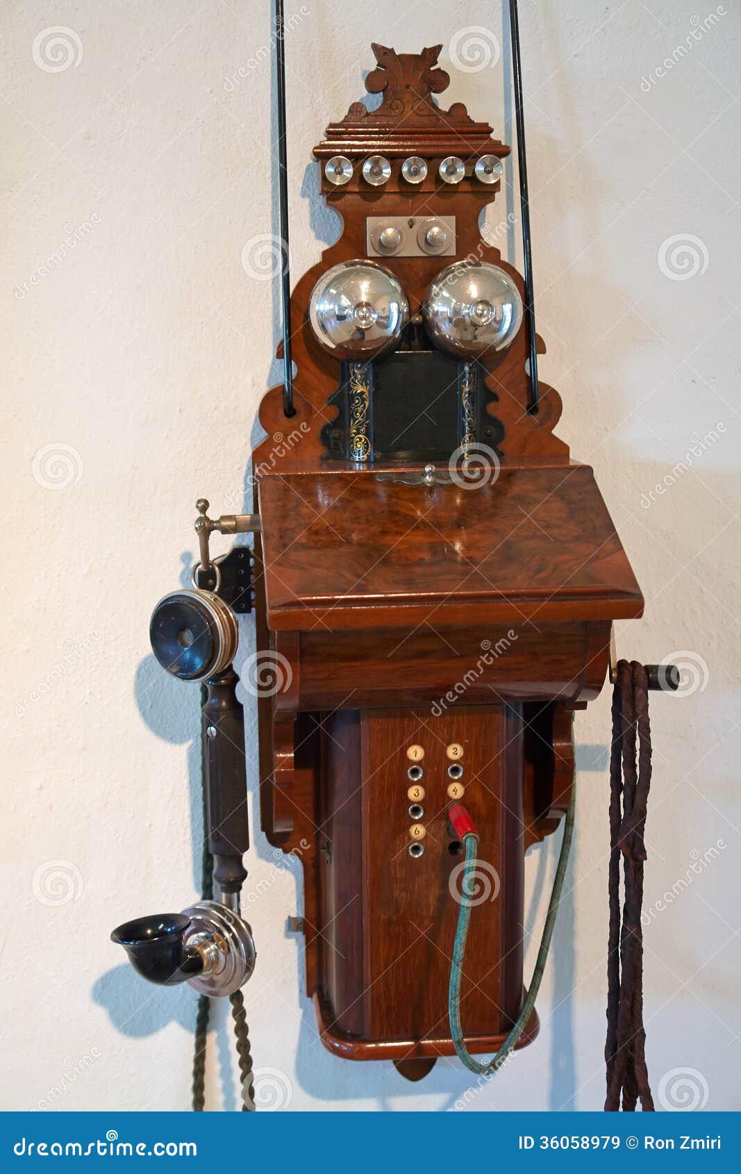 Antique Wooden Telephone Royalty Free Stock Images - Image 