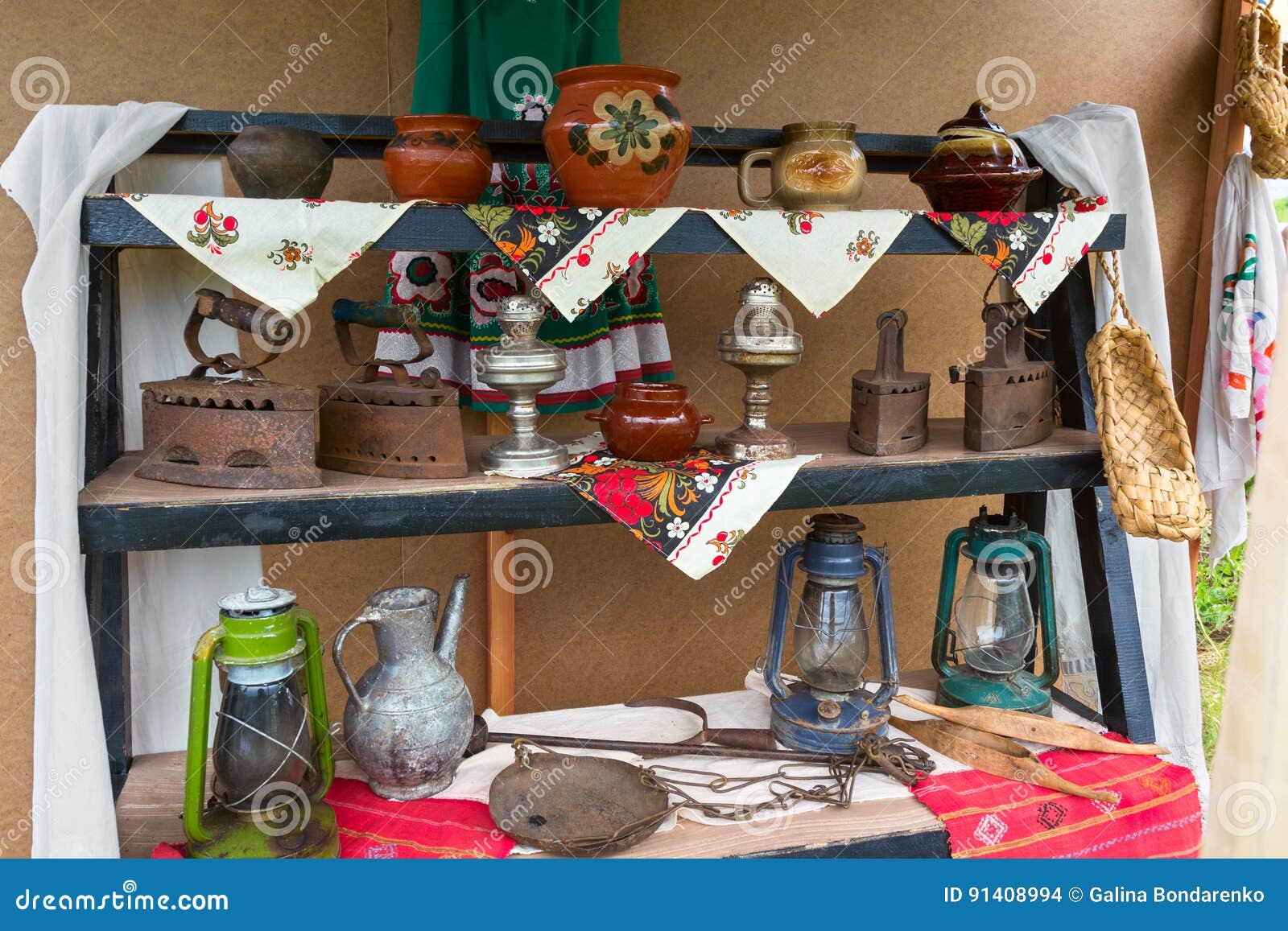 Antiques on the Market, Household Items Stock Photo Image of sale