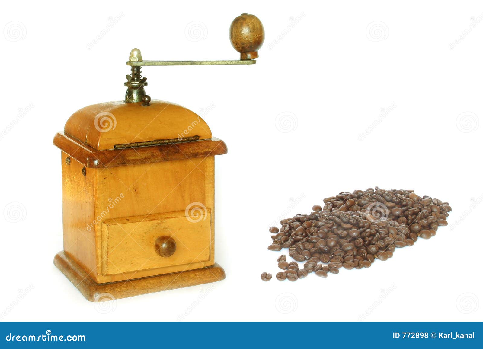 antiquity coffee machine with beans