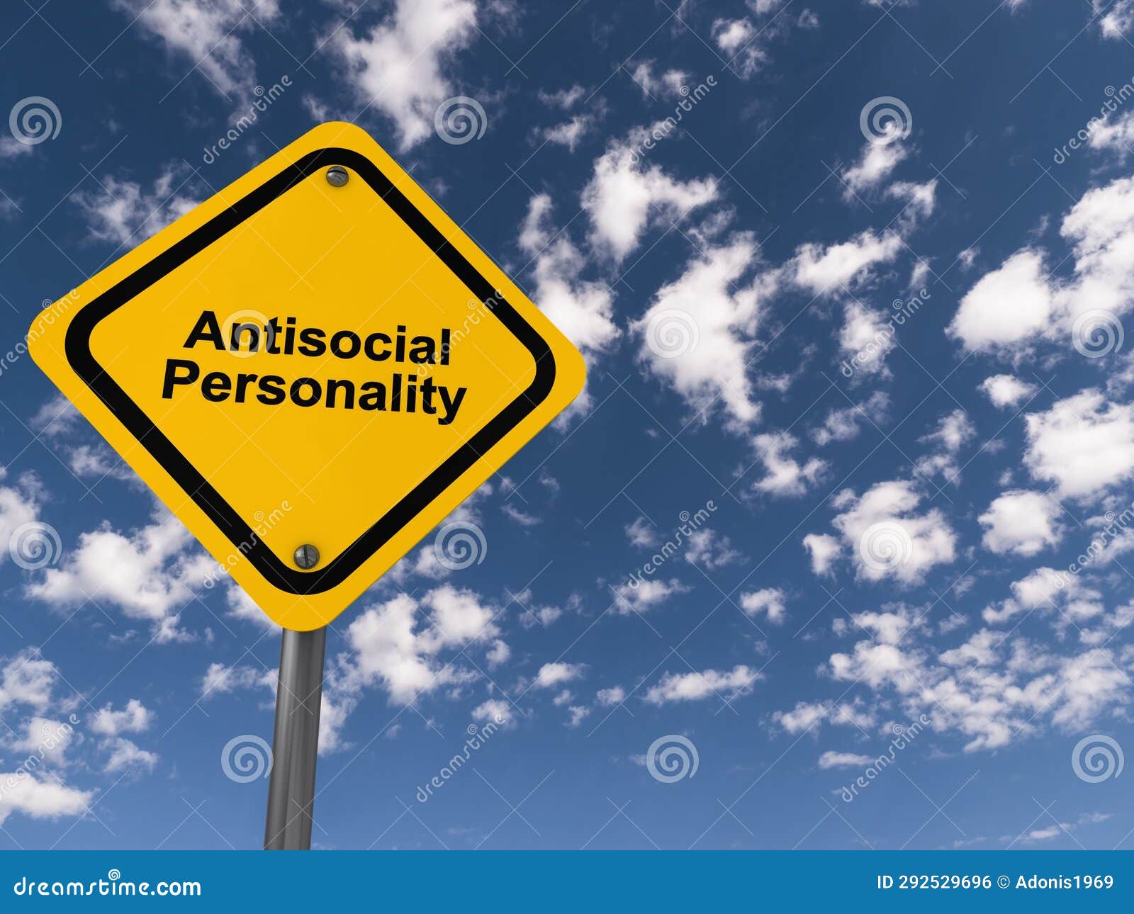 antisocial personality traffic sign on blue sky
