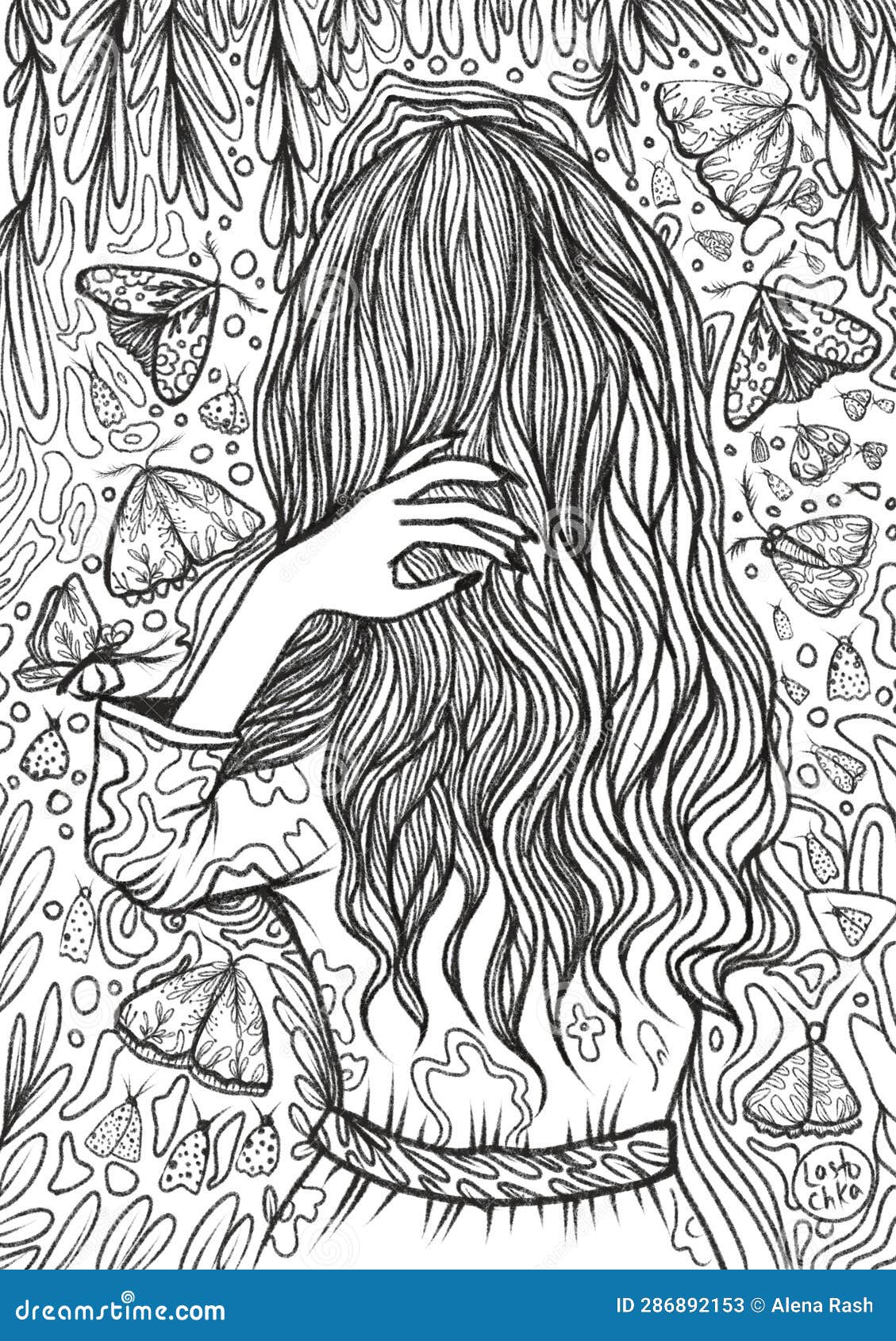 Antistress Coloring Page Psd Jpeg Download Girl Beautiful Stock ...