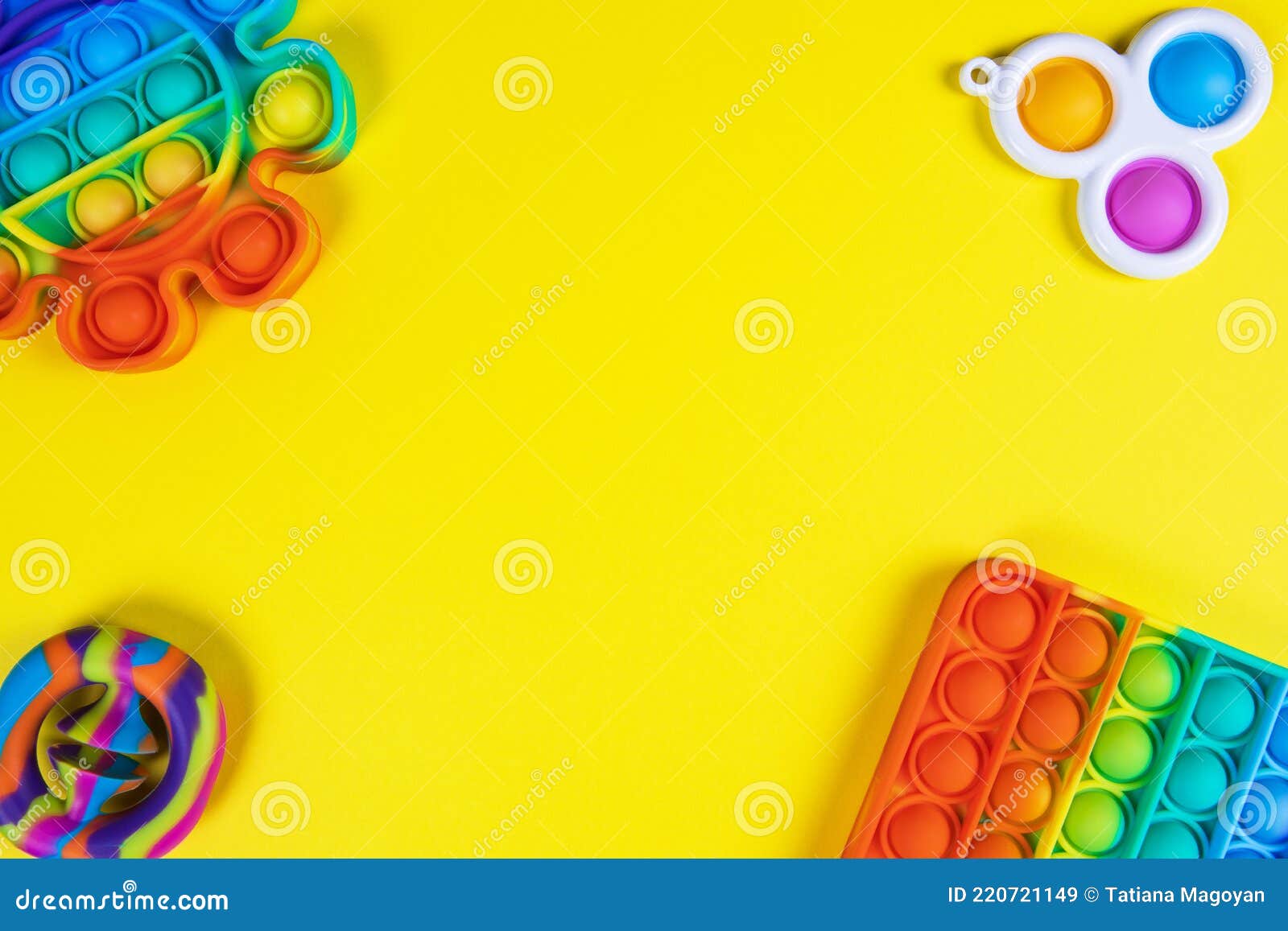 Antistress-Spielzeug Pop it Einfache Dimple Snappers Auf Gelben