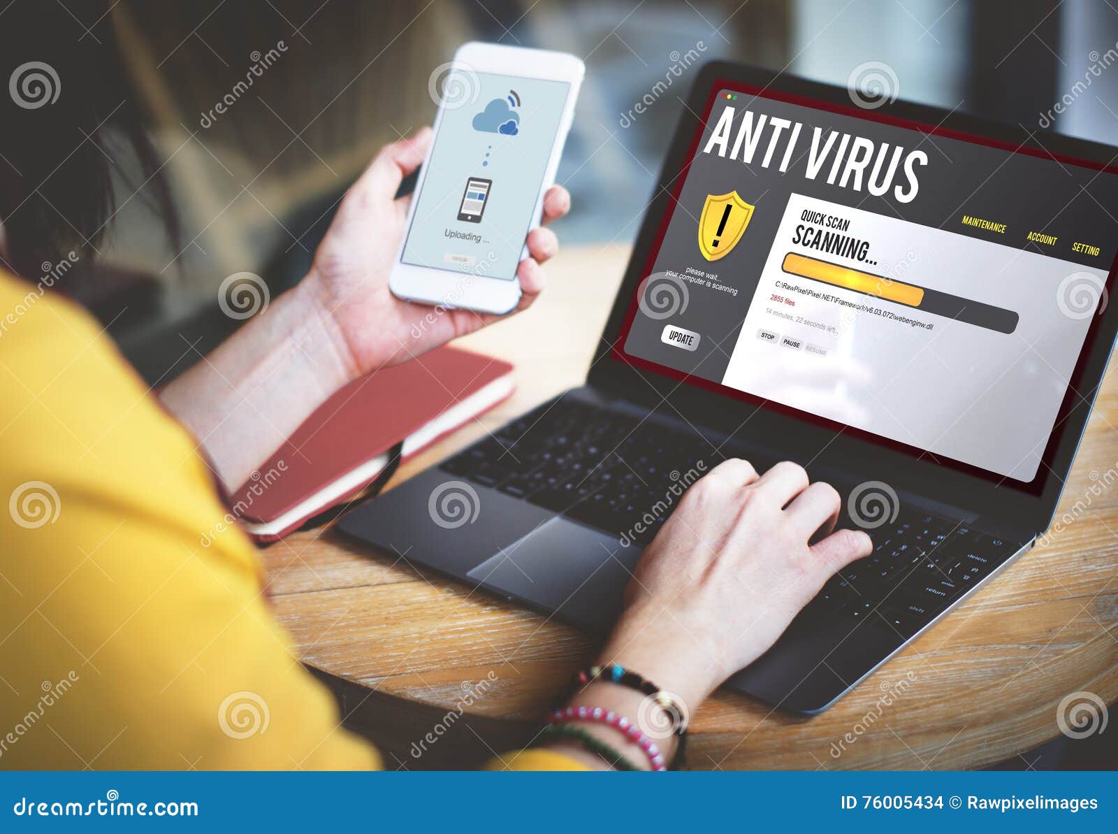 antivirus alert firewall hacker protection safety concept