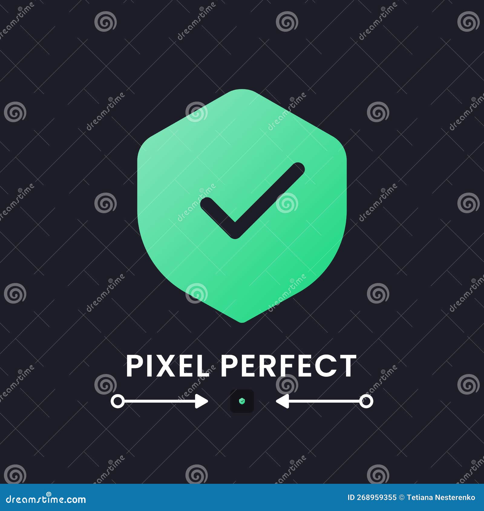 Antivirus Green Solid Gradient Desktop Icon on Black Stock Vector