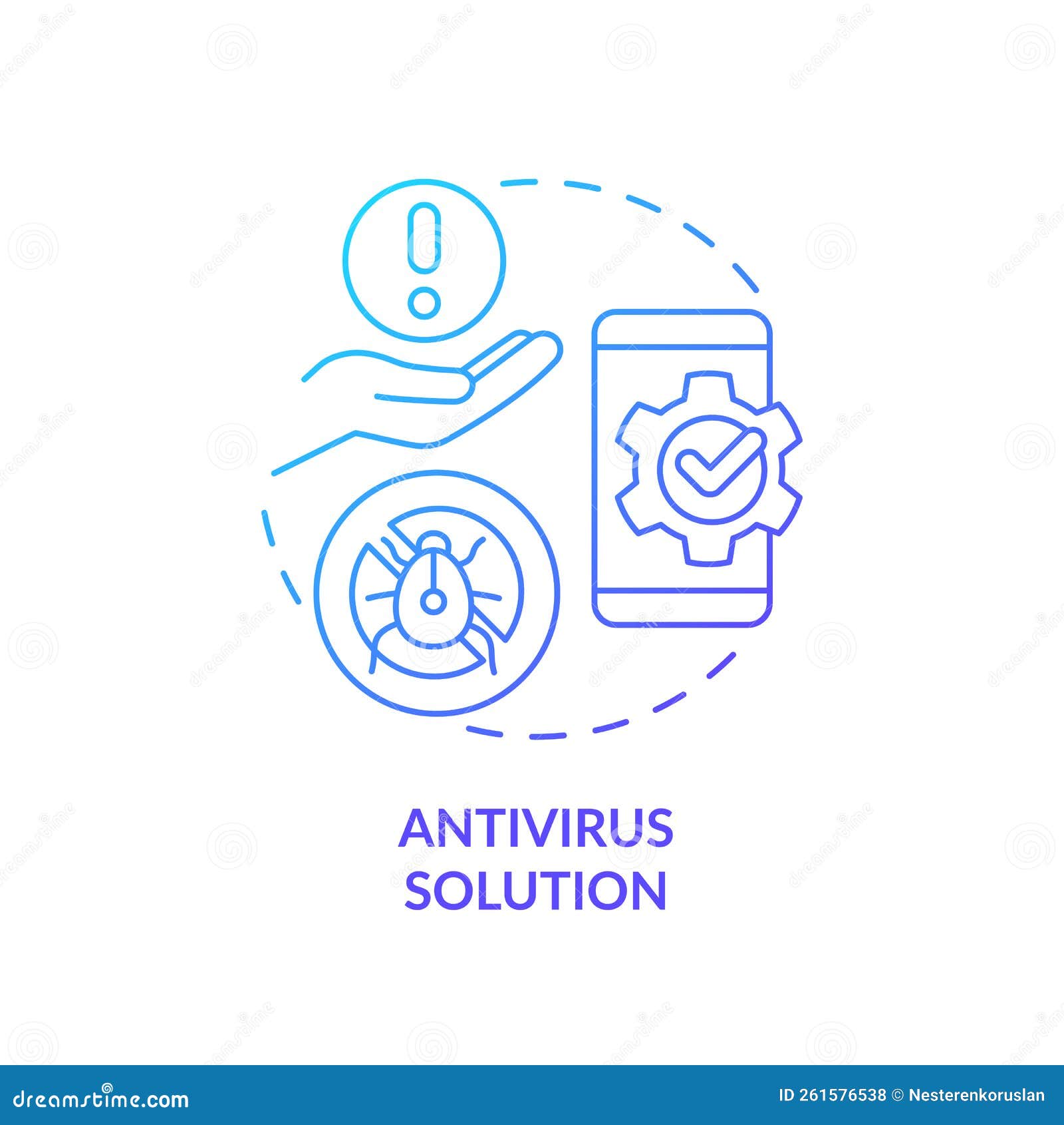 antivirus solution blue gradient concept icon