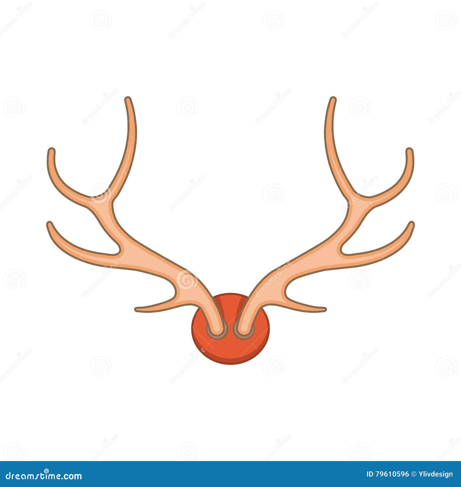 Antlers Icon in Cartoon Style Stock Vector Illustration of decoration