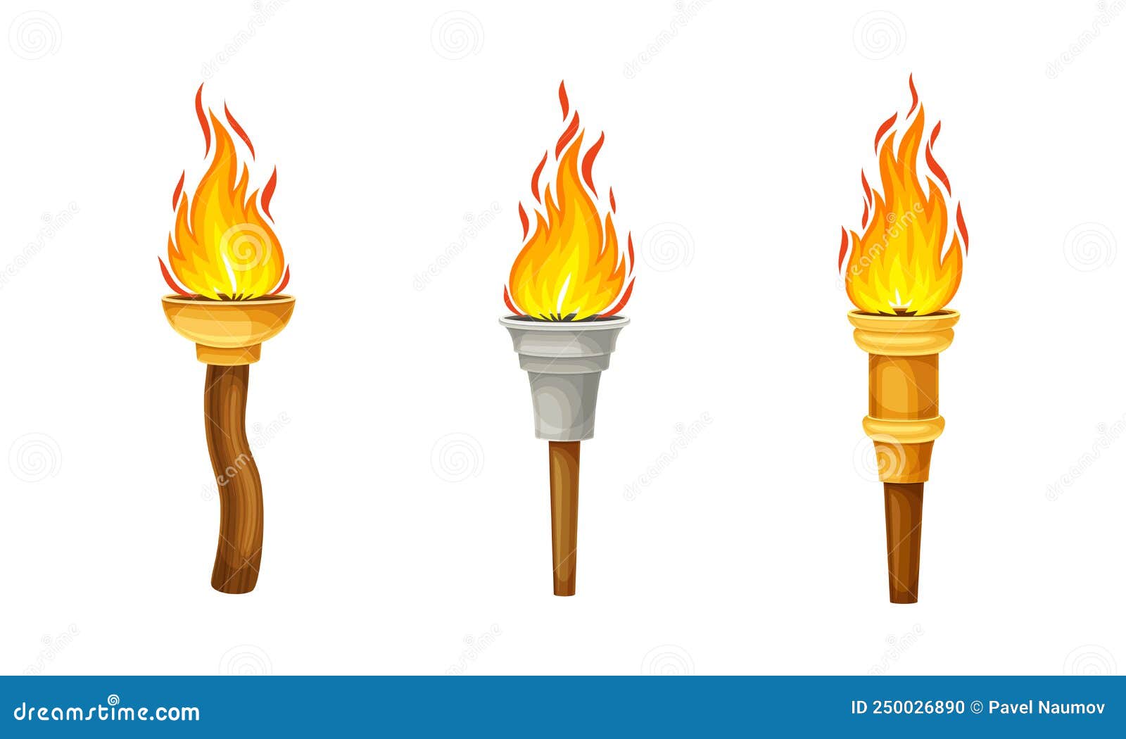 Antorchas Antiguas De Madera Con Fuego Incendiado Ilustración Vectorial  Ilustración del Vector - Ilustración de fuego, calor: 250026890