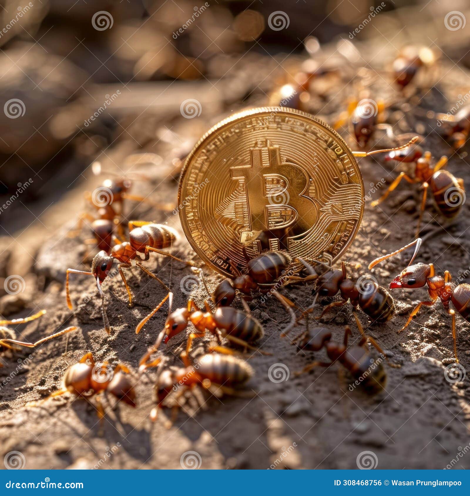 Ants Building a Bitcoin Mine Showcasing Teamwork in Crypto Mining Stock  Photo - Image of miningrig, mining: 308468756