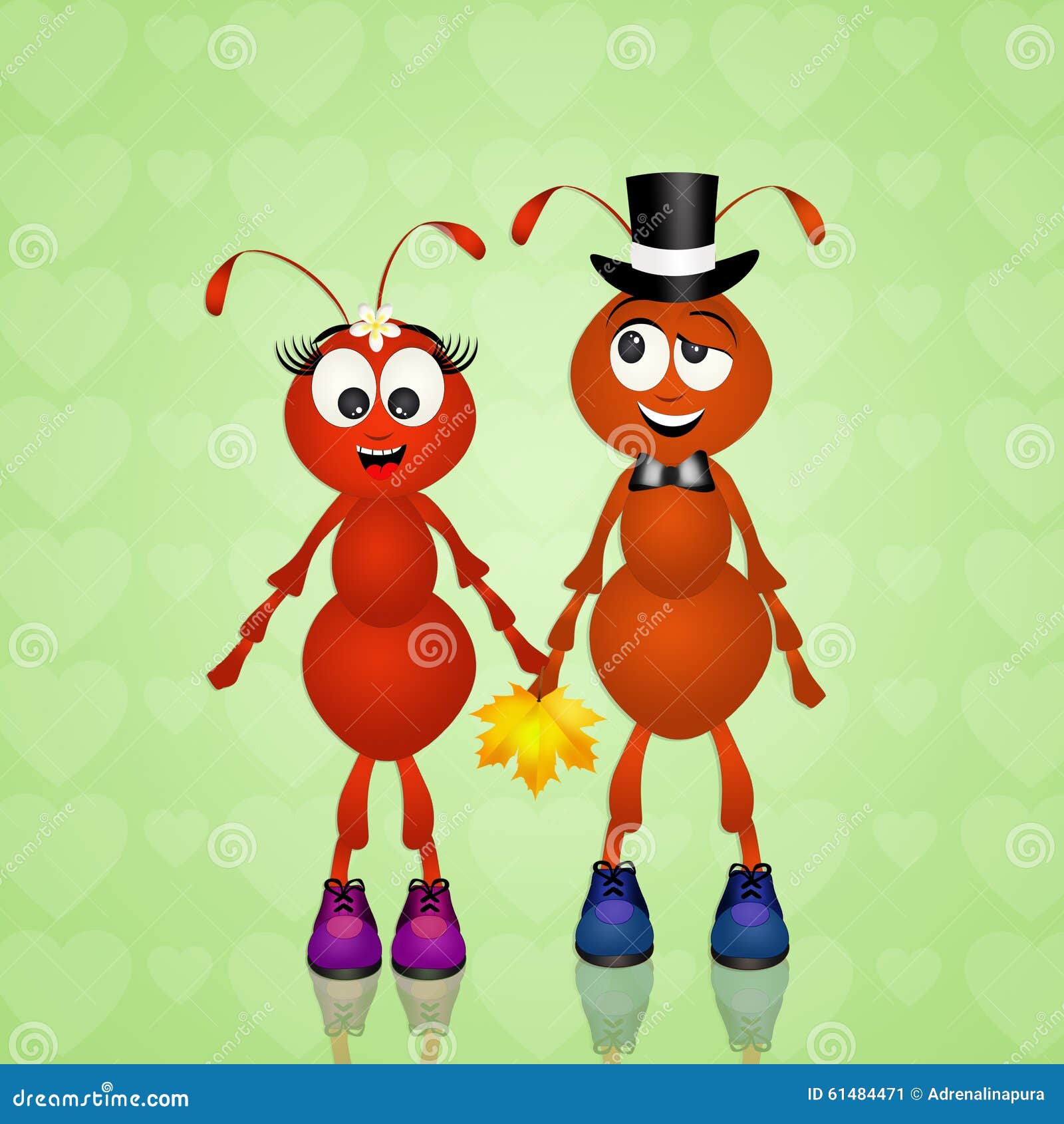 Ants in love stock illustration. Illustration of ants 61484471