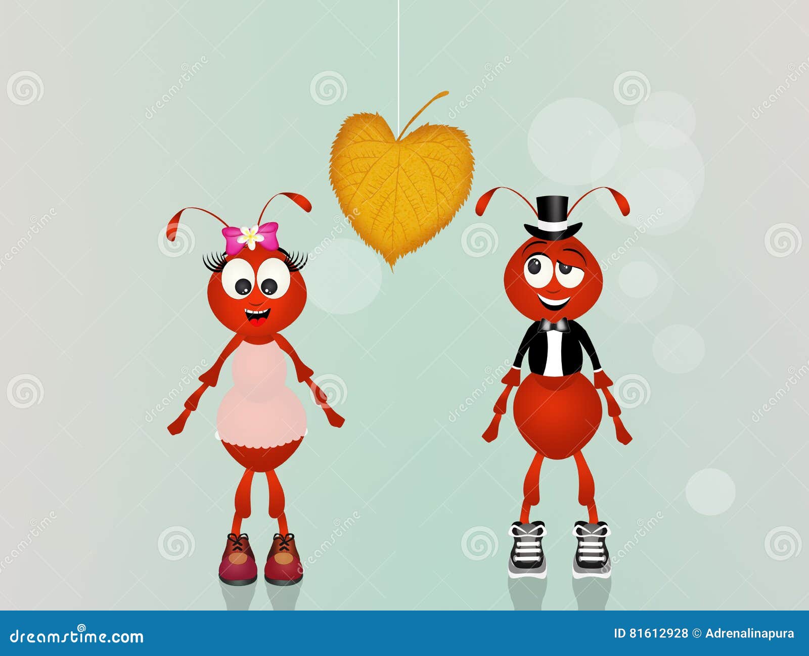 Ants in love stock illustration. Illustration of couple 81612928