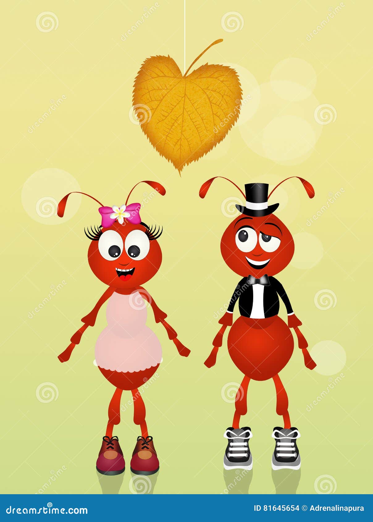 Ants in love stock illustration. Illustration of heart 81645654