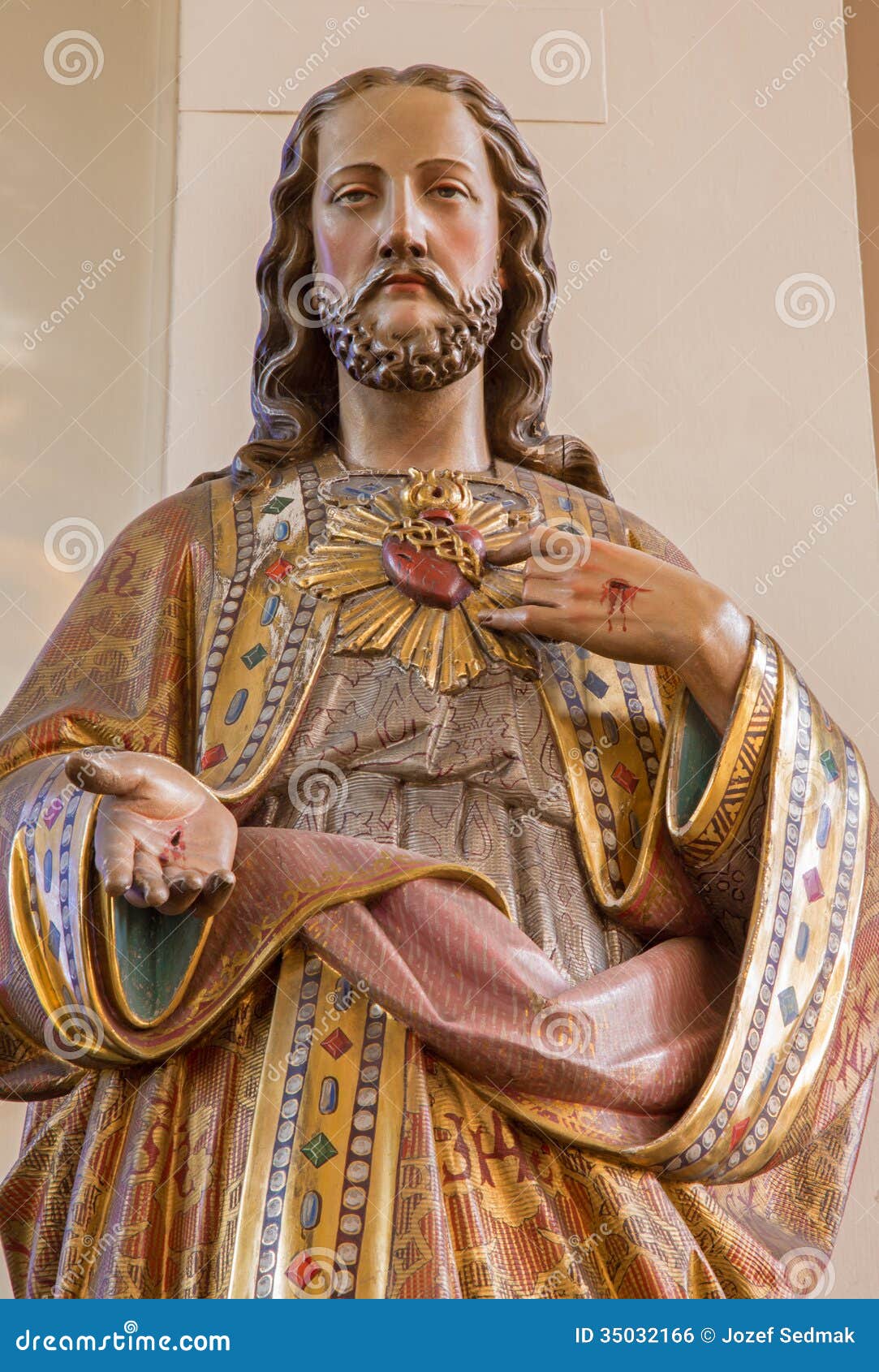 Antwerp - Heart of Jesus Statue in Saint Willibrordus Church Stock ...