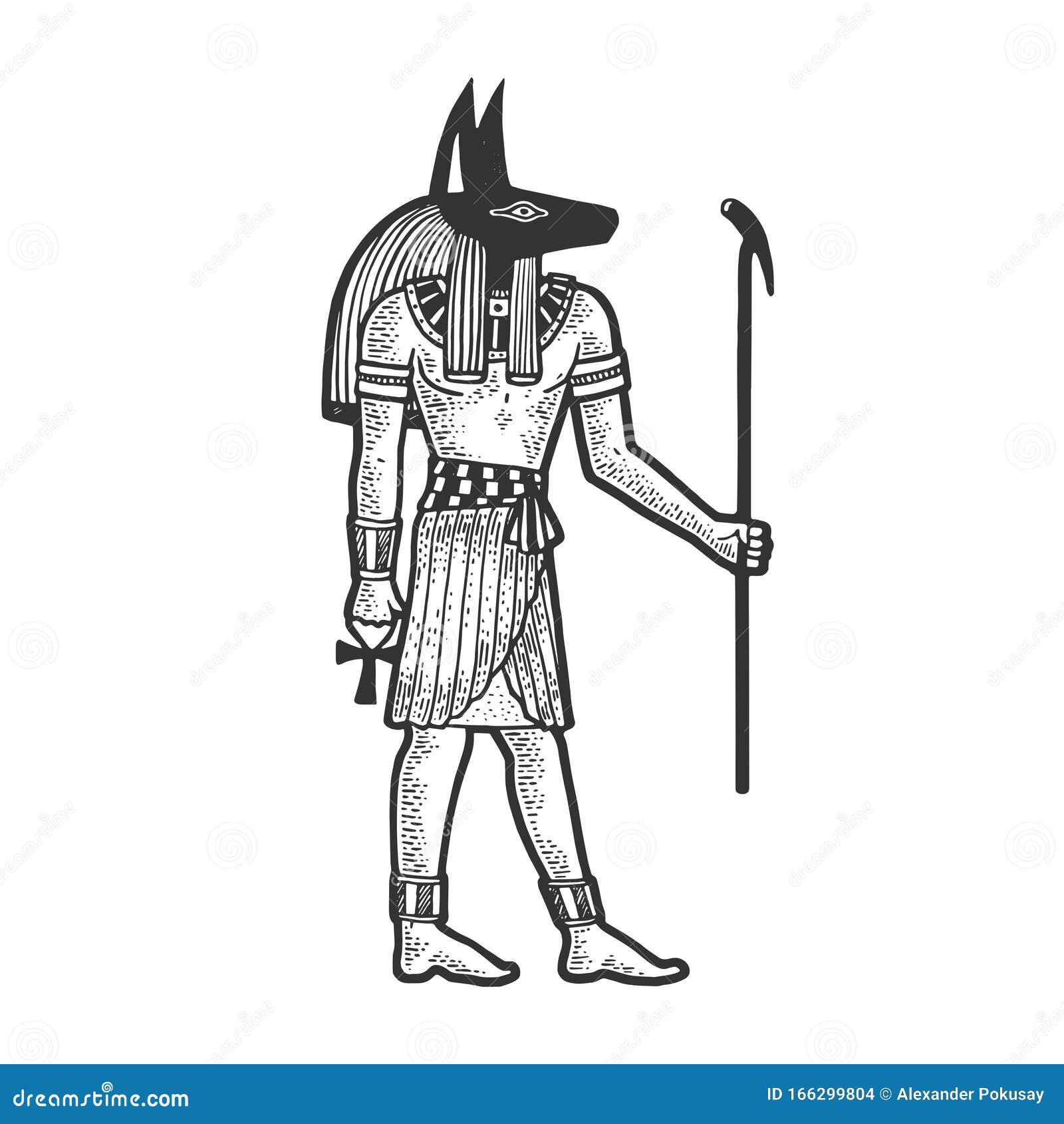 Anubis Ancient Egyptian God Sacred Deity Vector
