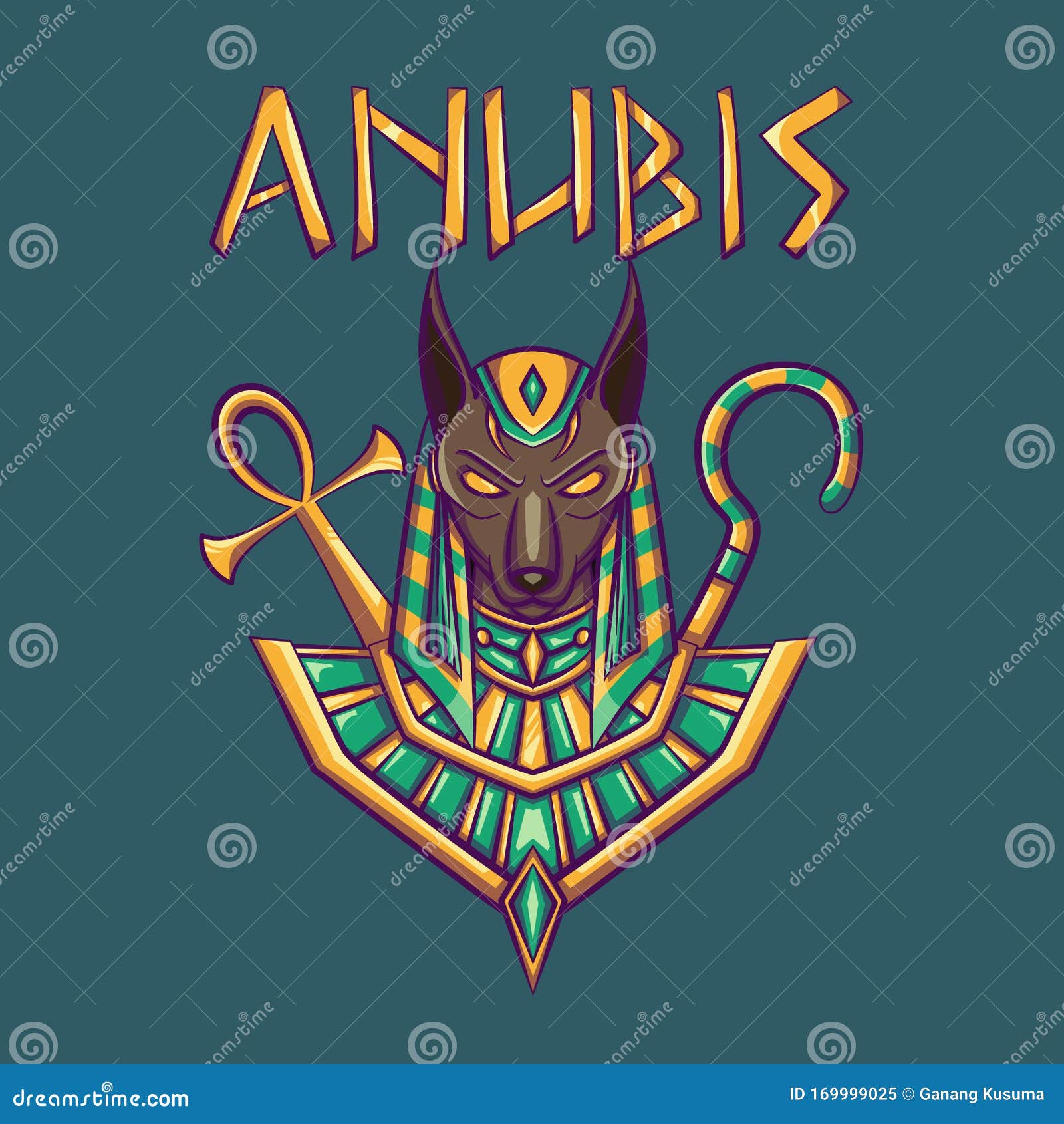 Giant Upstream Cursed Anubis Illustration for E-Sport Logo, Print T-shirt and Poster Stock Vector  - Illustration of gamer, amulet: 169999025